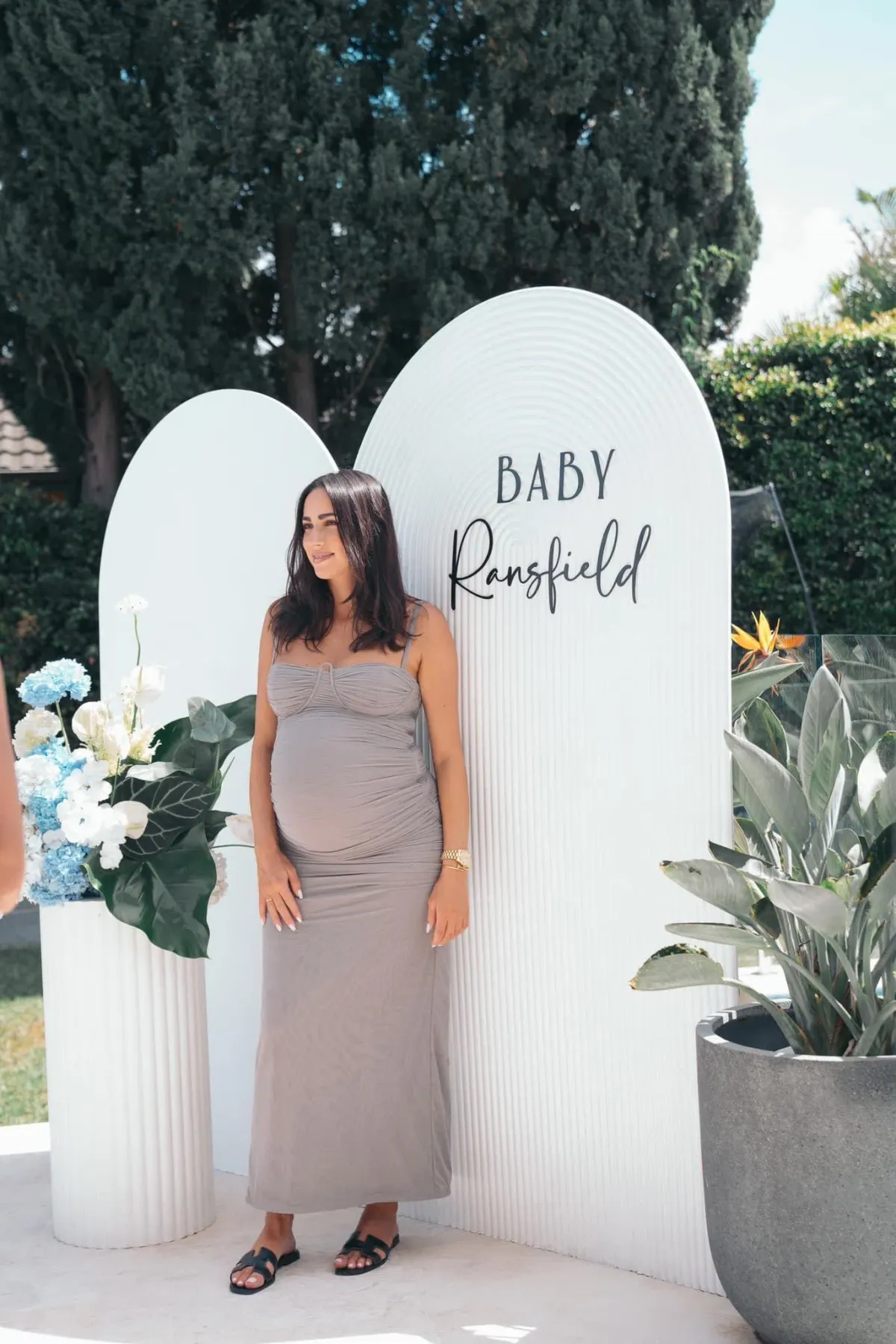 Sir the Label Jacques Gathered Midi Dress Slate Size 10 - Image 5