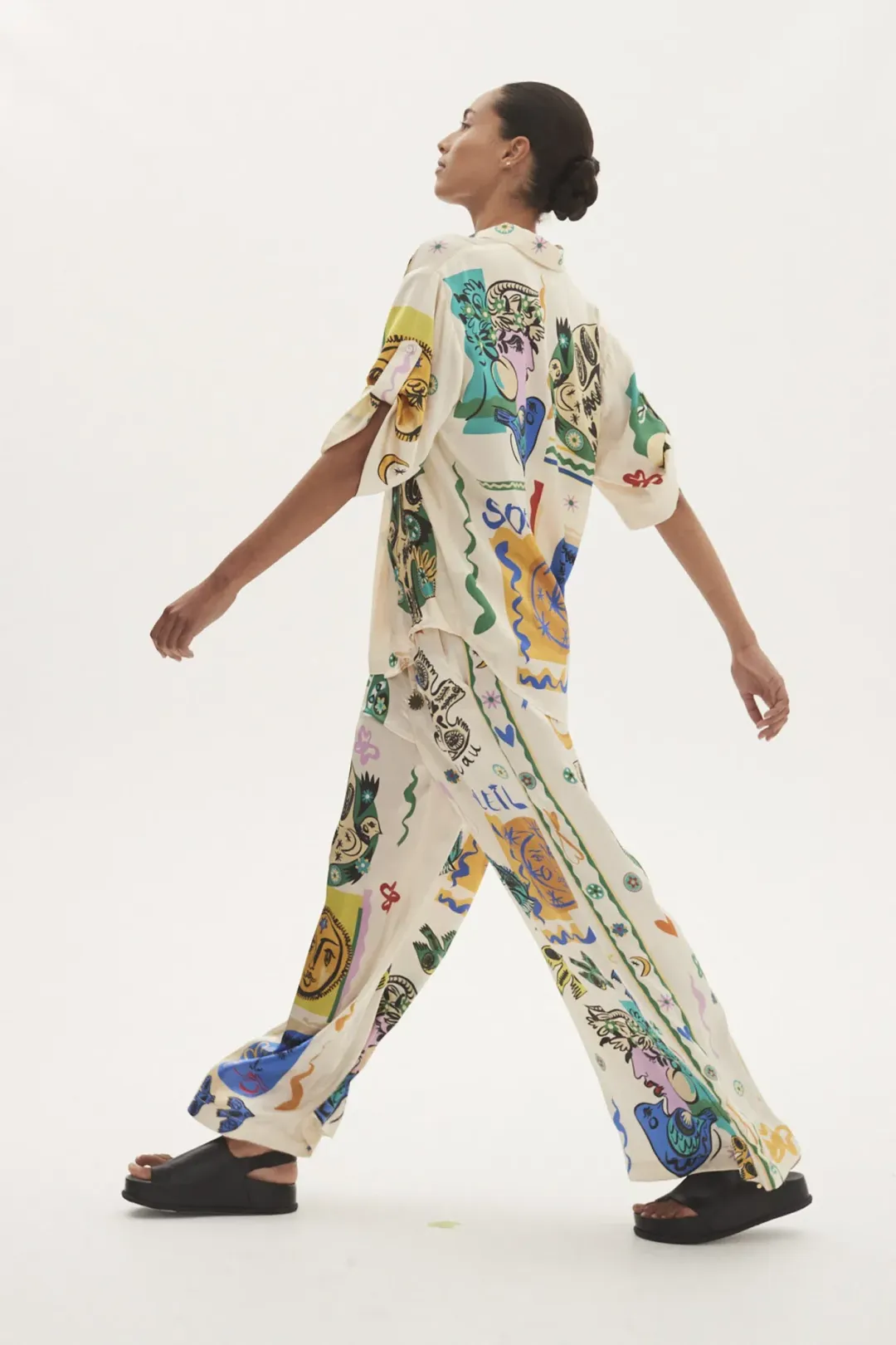 Alemais Soleil Oversized Shirt Size 8 and Pants Size 6 Set Multi for rent on The Volte - main image