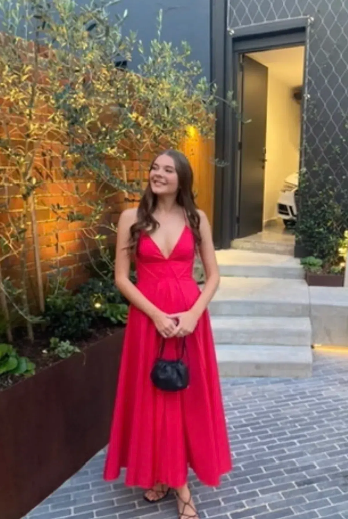 Scanlan Theodore Parachute Cotton Strappy Dress in Fuchsia Size S/Au 8 - Image 2