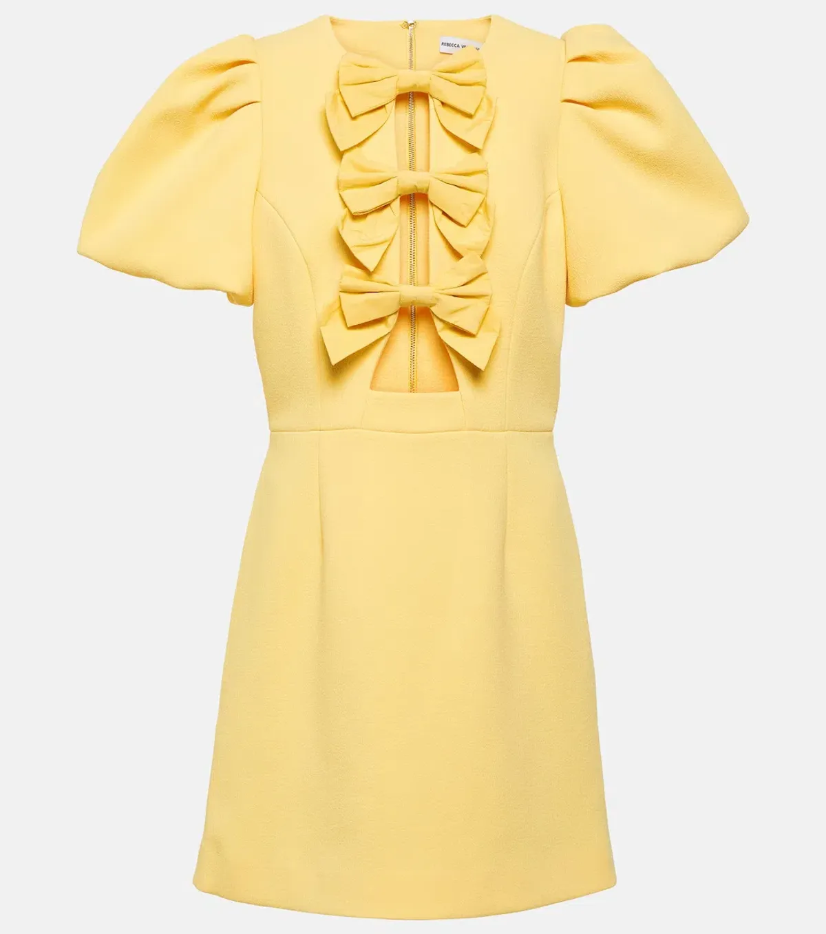 Rebecca Vallance Chloe Bow Mini Dress Yellow Size 10 - Image 2