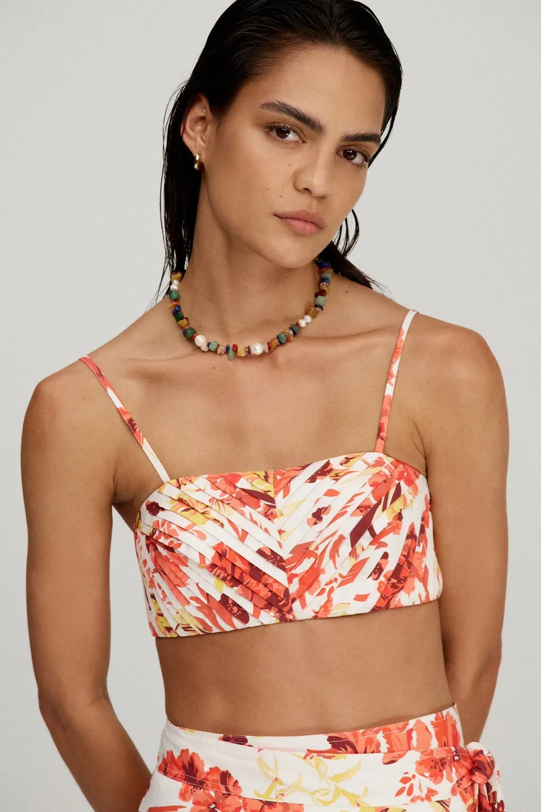 Shona Joy Kalani Pleated Bralette Multi Size AU 8 for rent on The Volte - main image