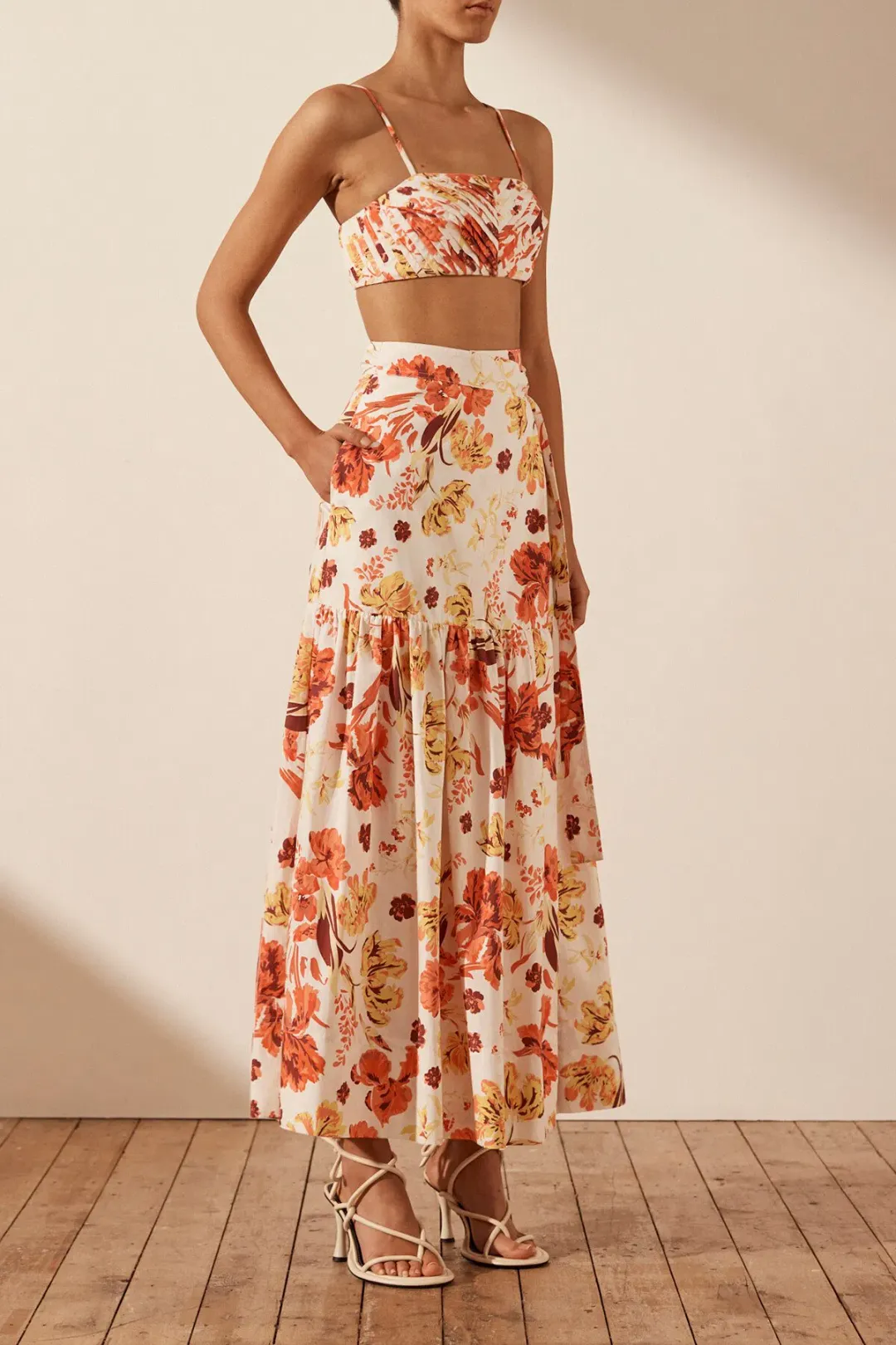 Shona Joy Kalani Maxi Wrap Skirt Floral Size AU8 for rent on The Volte - main image