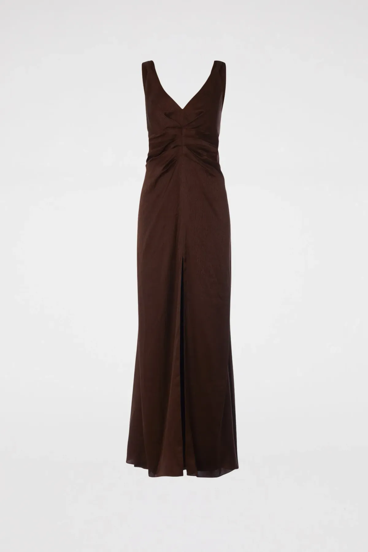 Scanlan Theodore Silk Jacquard Gown Chocolate Brown Size 10 - Image 6