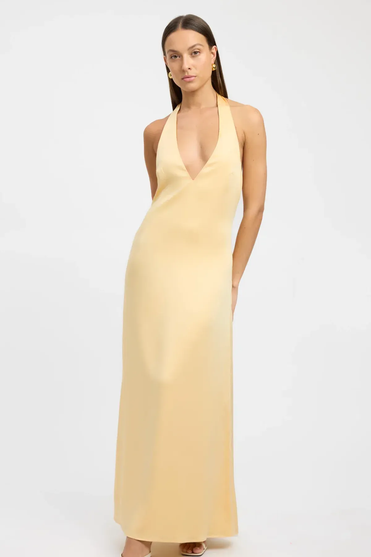 Kookai Milan Maxi Dress Butter Popcorn Size 6 - Image 2