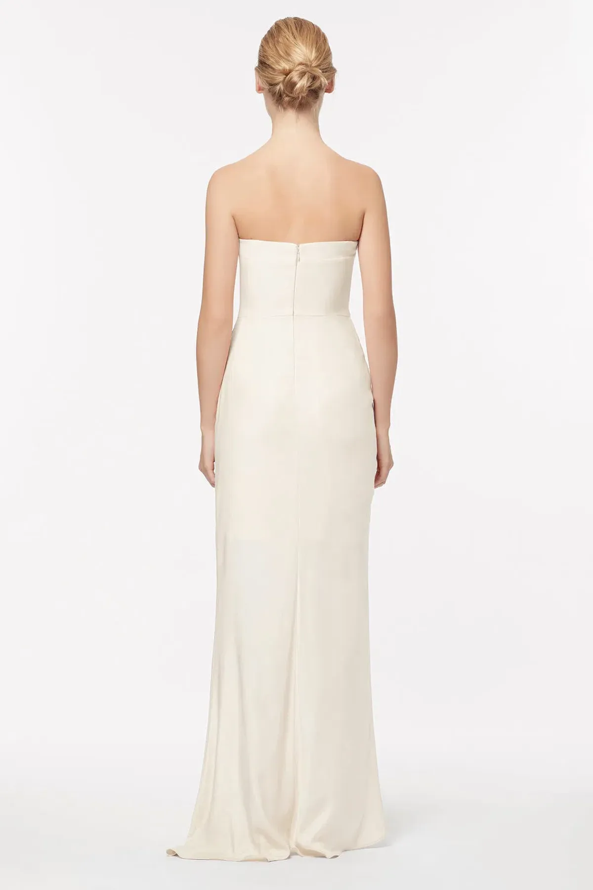 Manning Cartell Asymmetrical Games Strapless Maxi Gown in Cream Size 6  - Image 3