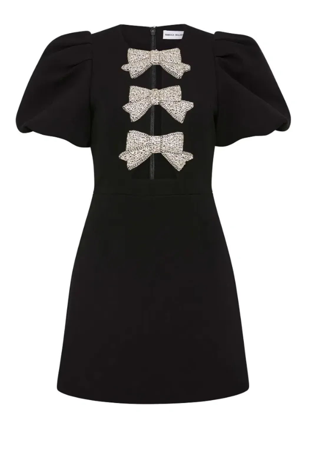 Rebecca Vallance Juliana Puff Sleeve Mini Dress Black Size 12 for rent on The Volte - main image