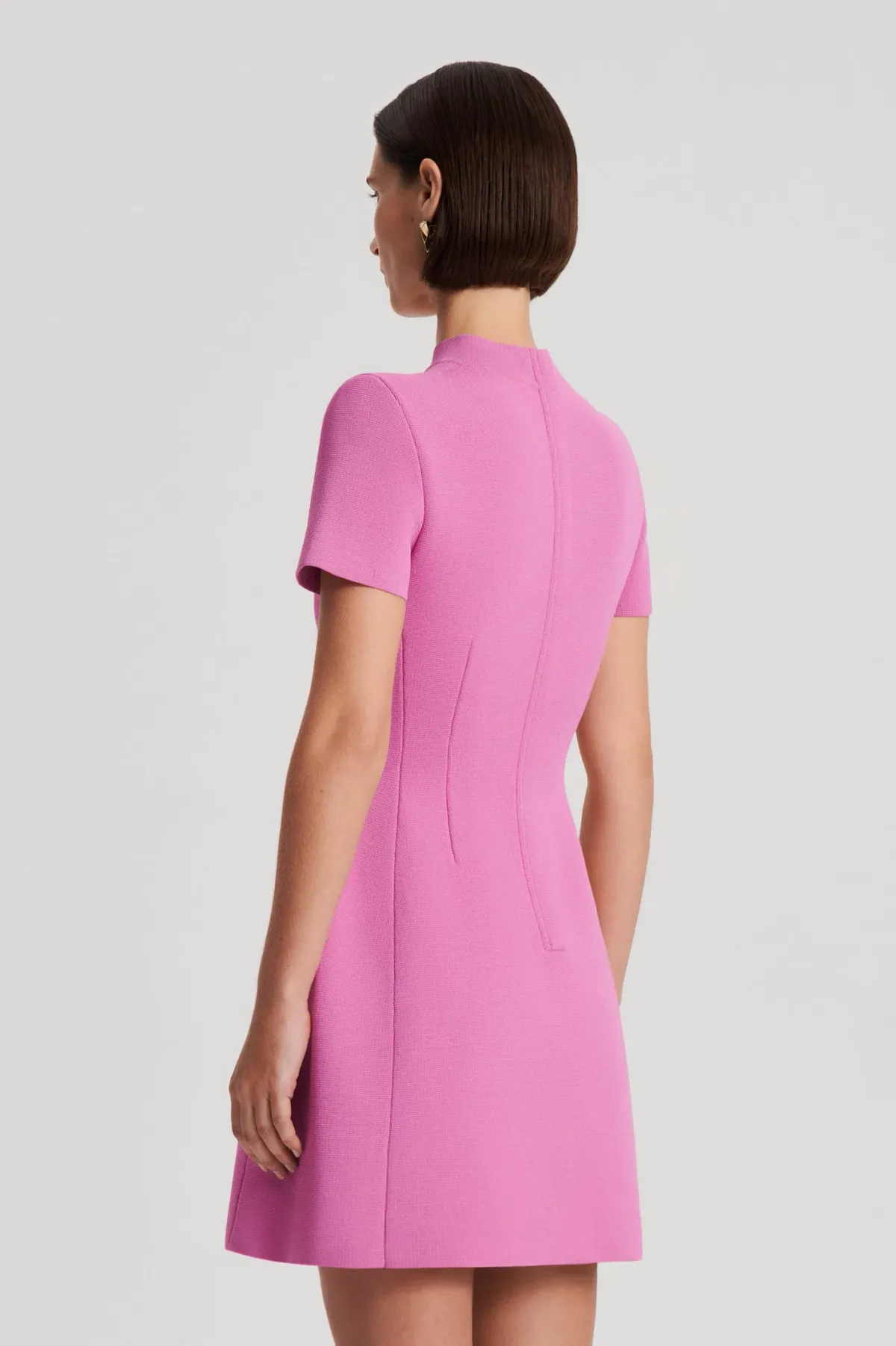 Scanlan Theodore Crepe Knit Peplum Mini Dress Peony Size XS / AU 6 - Image 3