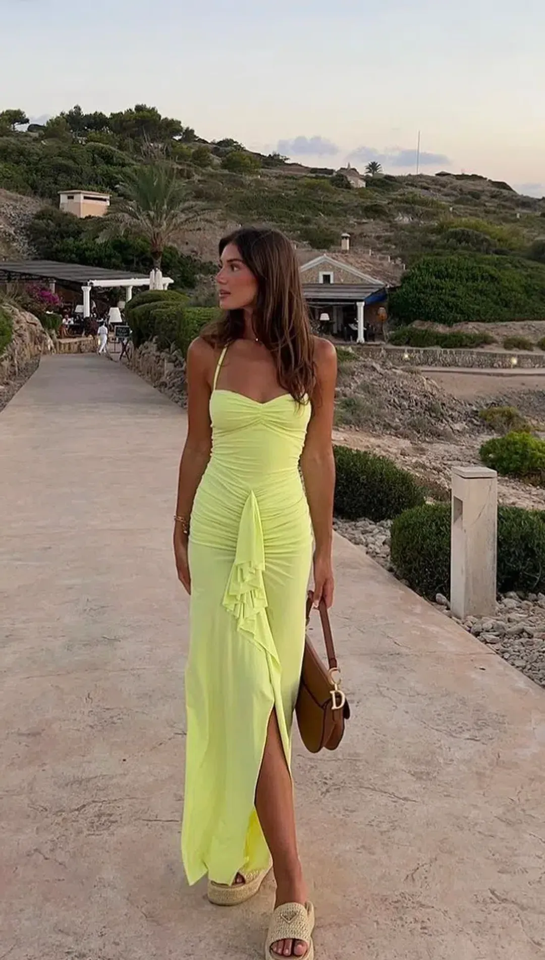 Natalie Rolt Shontae Gown Citron Size 0 / AU 6 for rent on The Volte - main image