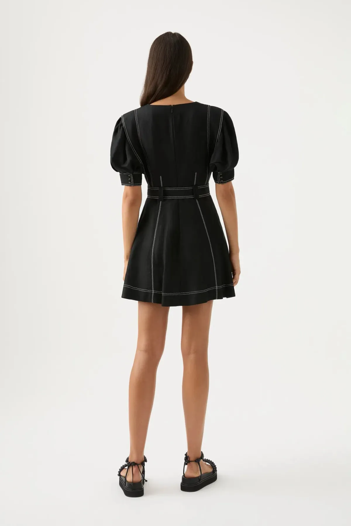 Aje Beacon Structured Mini Dress Black Size 6 - Image 2