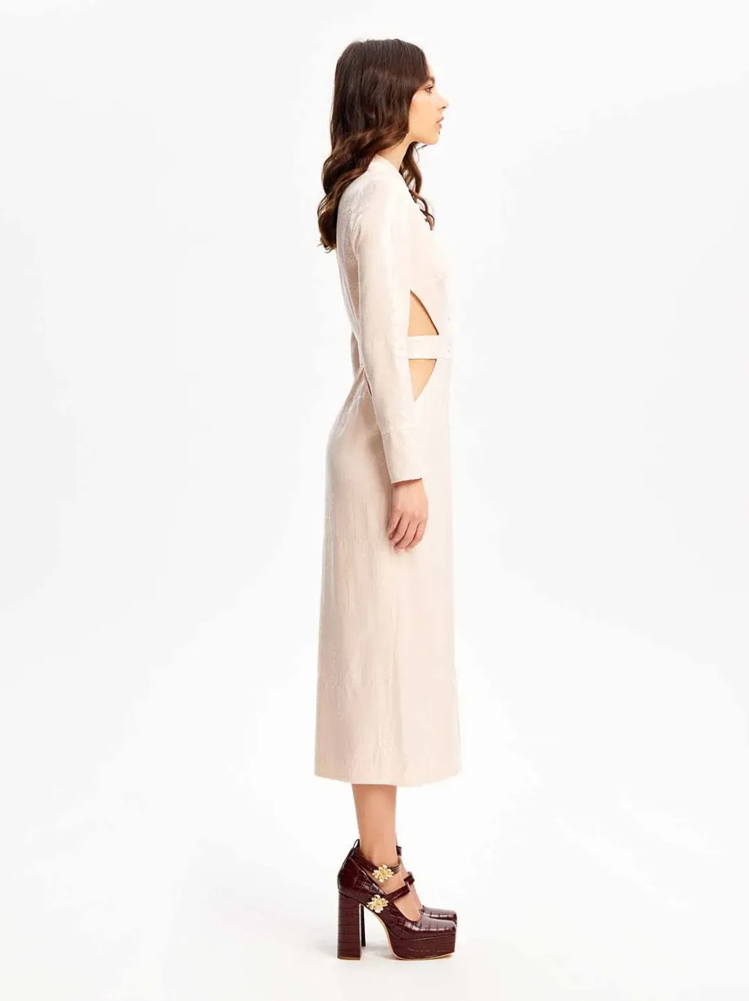 Alice McCall Night Sky Trench Dress Chai Latte Size 10 AU for rent on The Volte - main image
