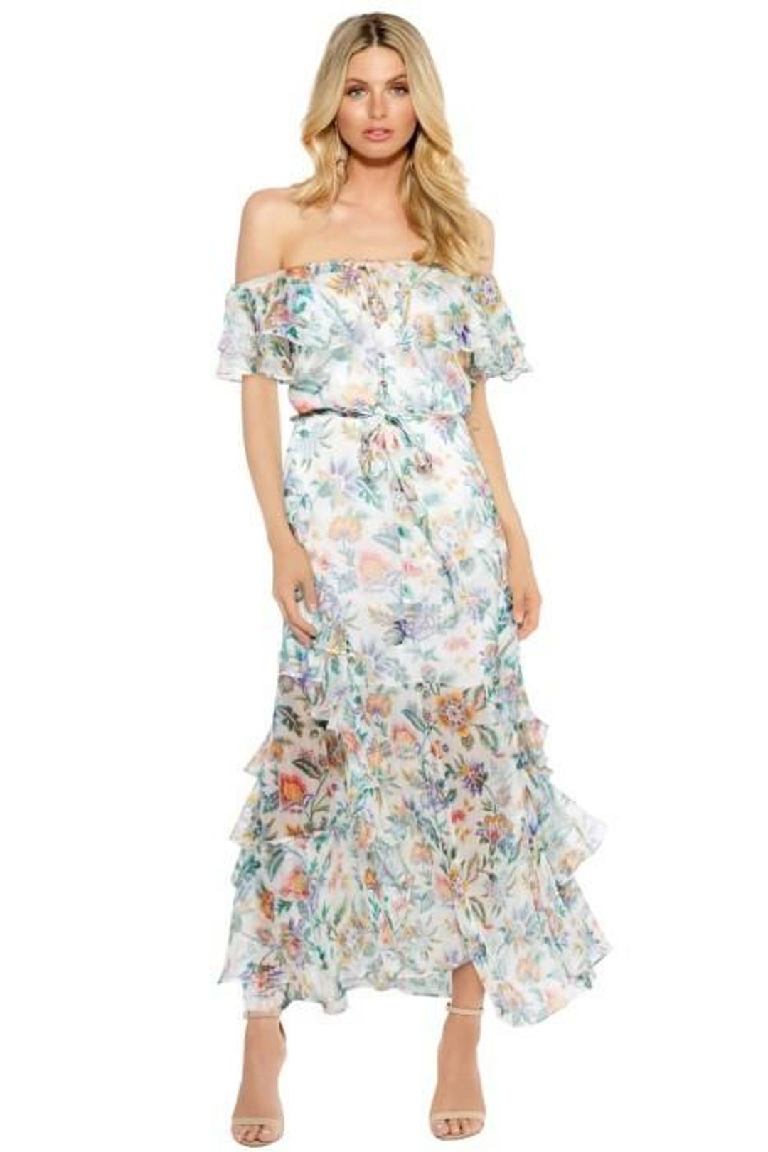 Alice McCall Oh Oh Oh Maxi Dress- Ivory Garden for rent on The Volte - main image