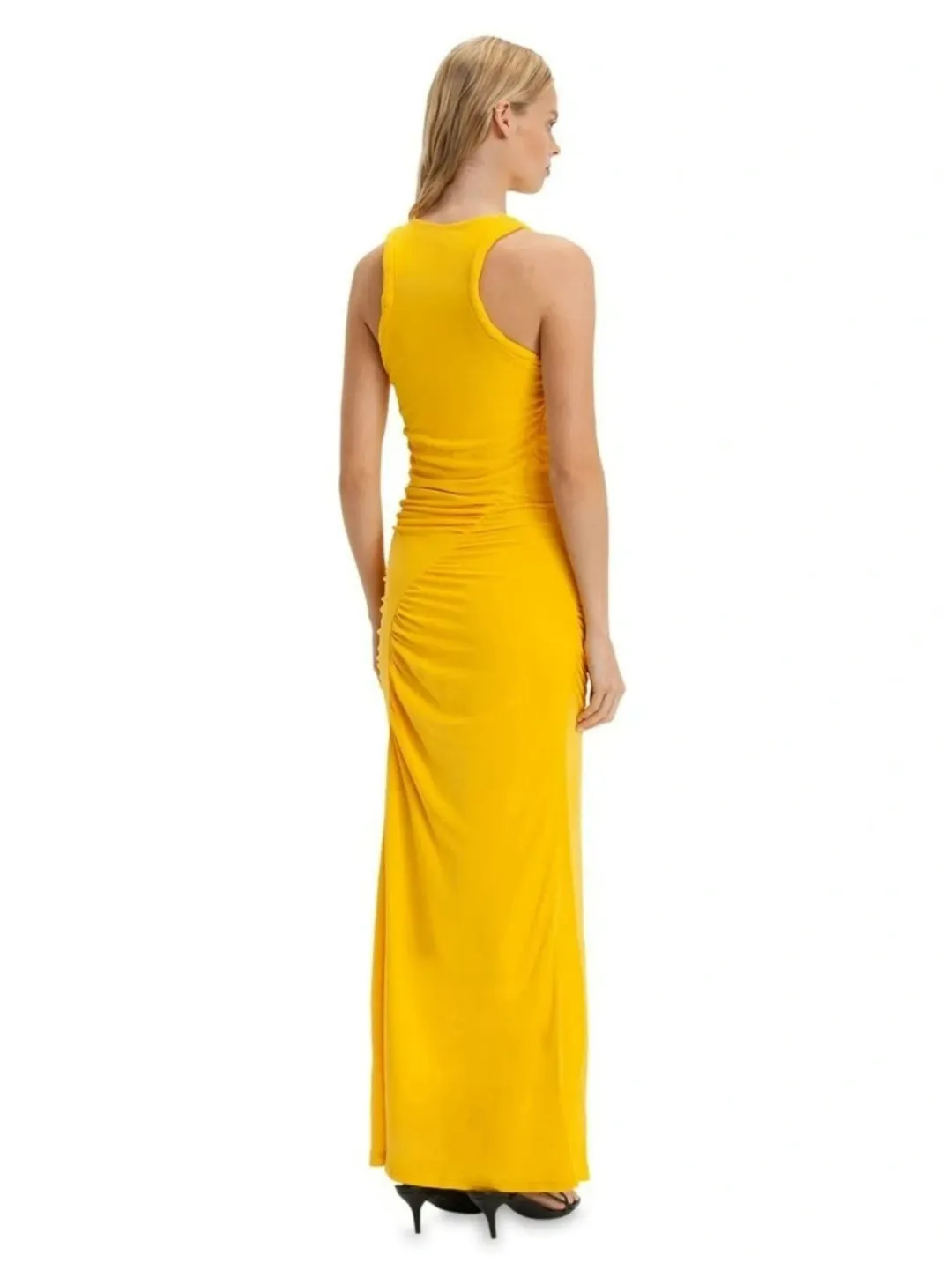 Cue Racer Jersey Midi Dress in Lemon Size AU 10 for rent on The Volte - main image