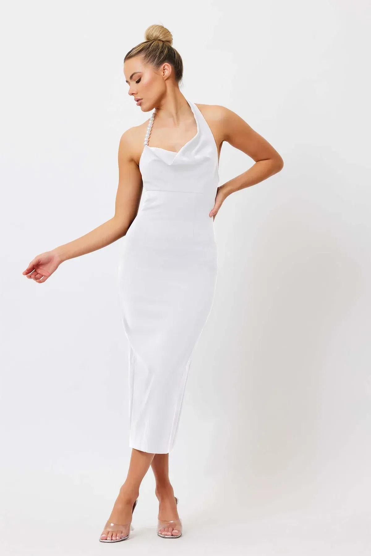 Bianca And Bridgett Mia Pearl Midi Dress White Size 4  - Image 1