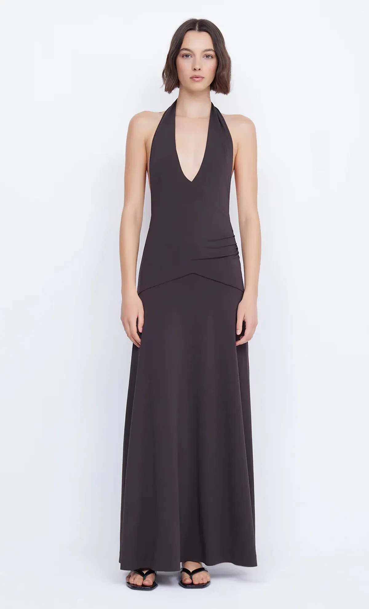 Bec & Bridge Blanche Halter Maxi Dress in Espresso Size 10  - Image 2
