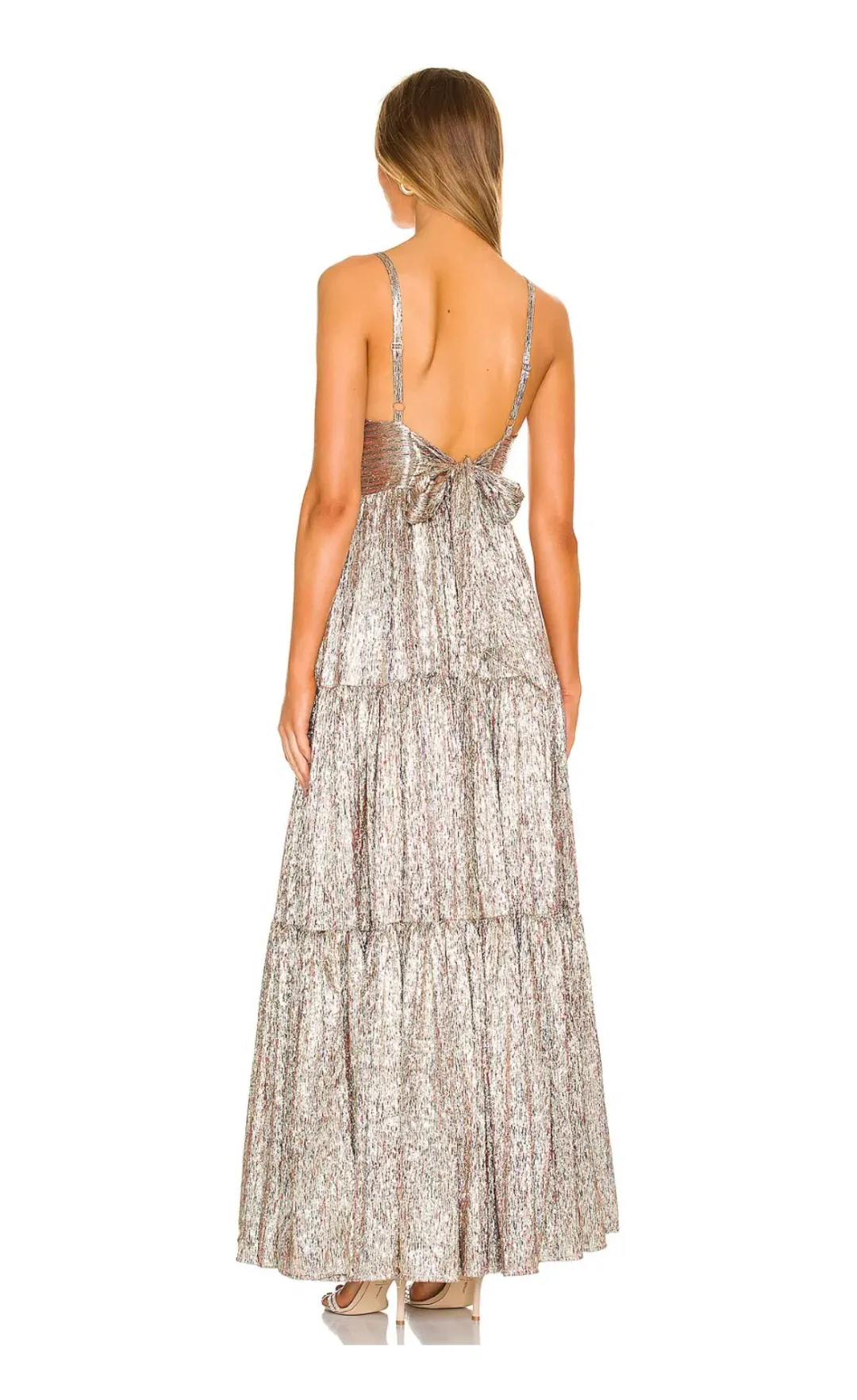 Sabina Musayev Pacific Dress Gold Foil Size XS/Au 8  for rent on The Volte - main image