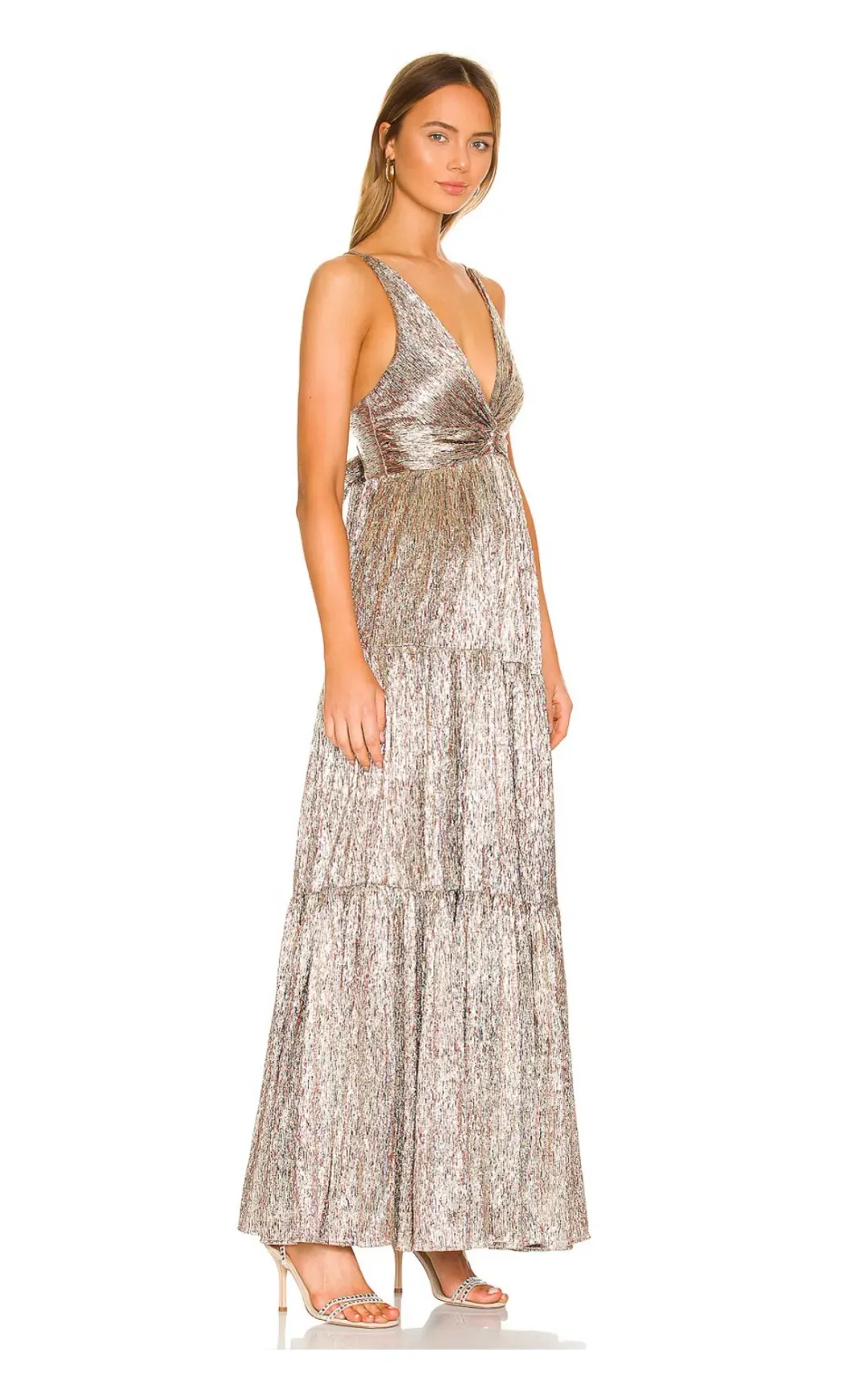 Sabina Musayev Pacific Dress Gold Foil Size XS/Au 8  for rent on The Volte - main image