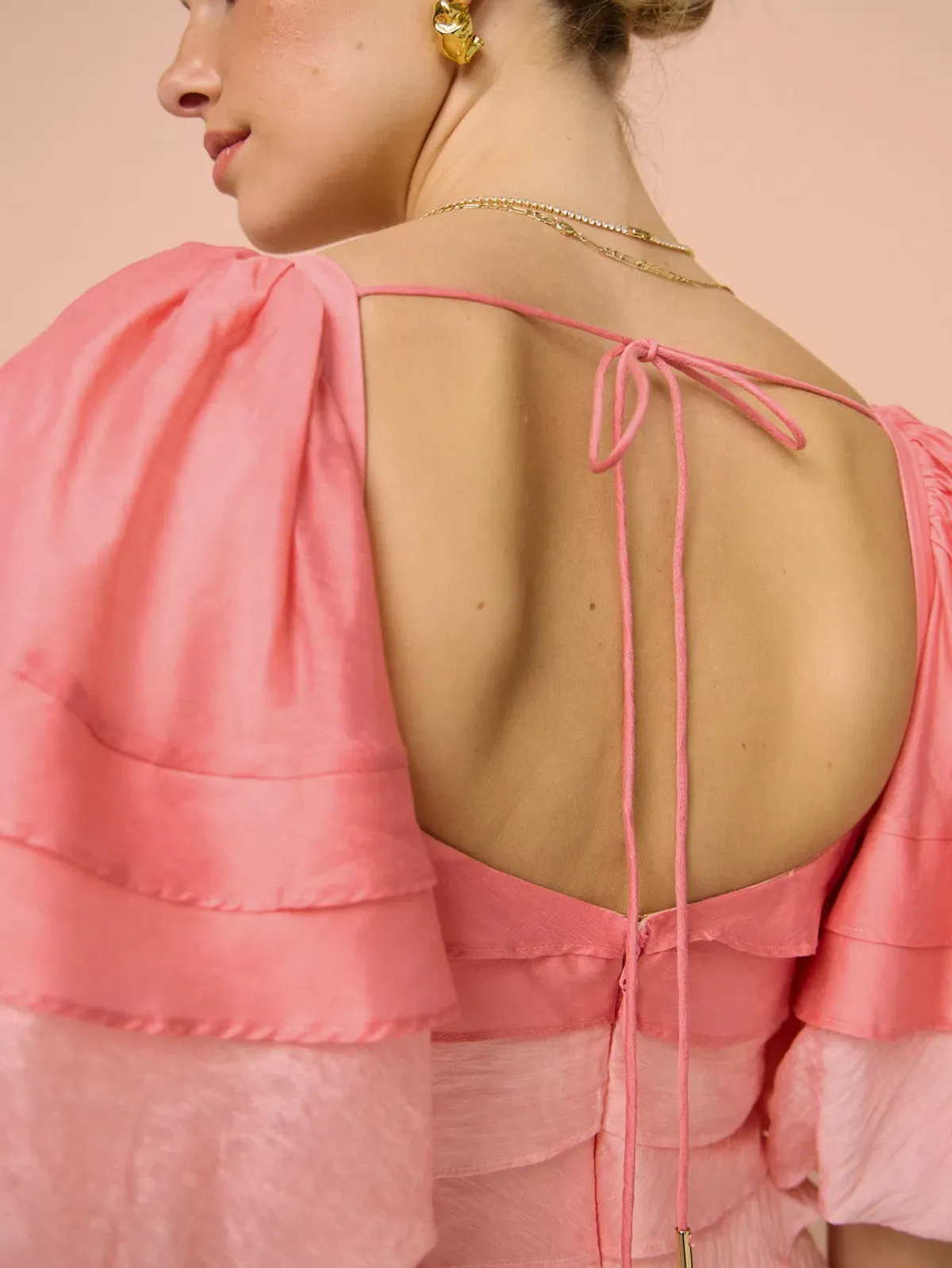 Acler Kirton Mini Dress in Peal Pink Mix Size 8 - Image 2