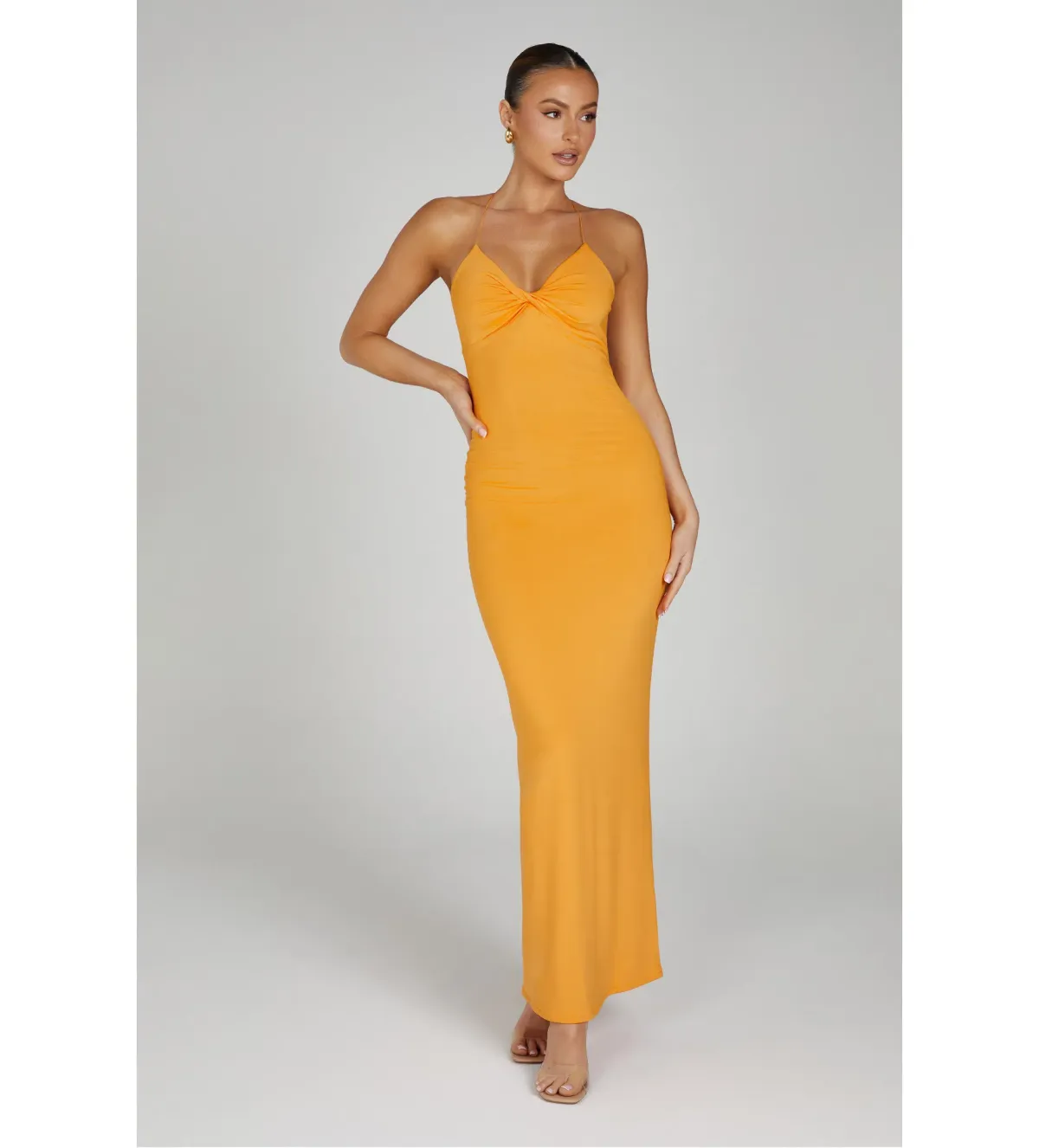 MESHKI Sinead Twist Maxi Dress Orange Size 10  - Image 1