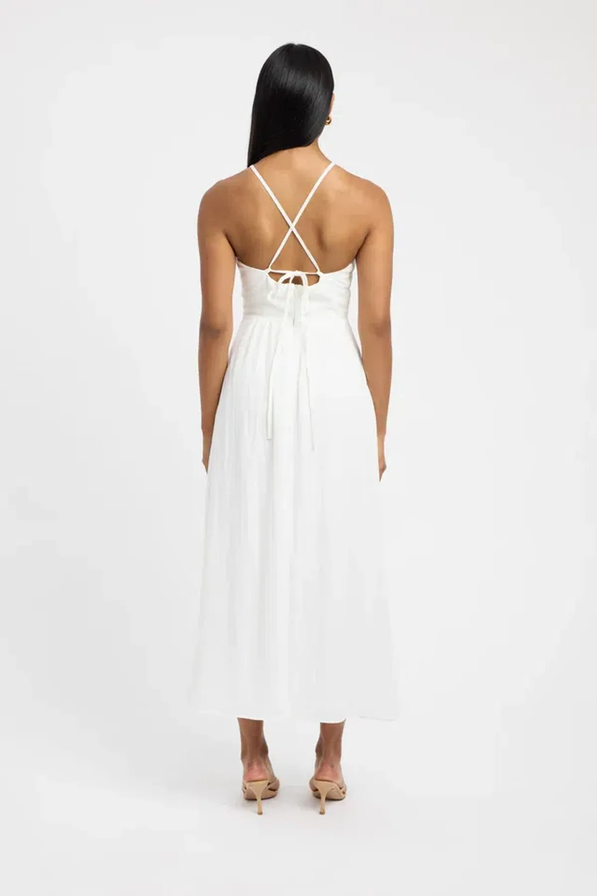 Kookai Hayman Halter Maxi Dress White Size 8  - Image 2