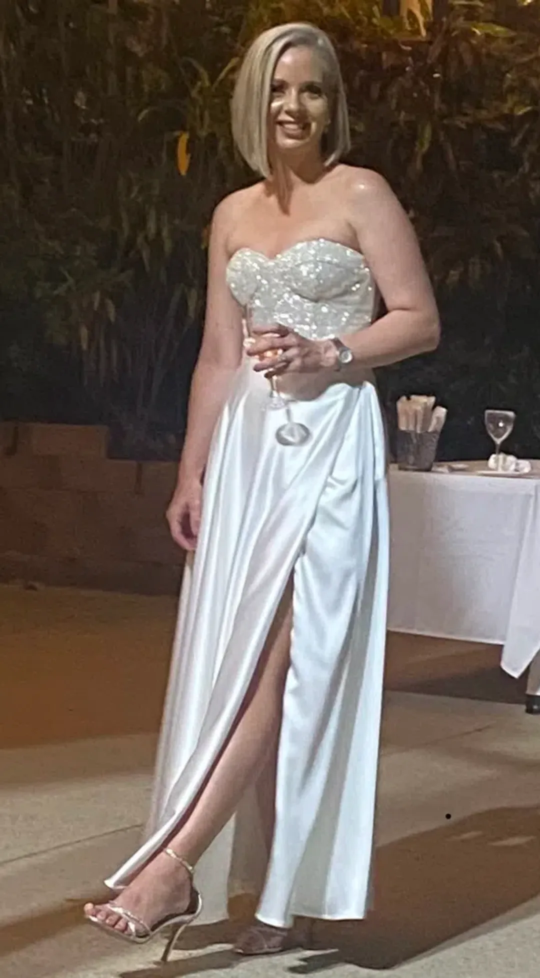 Jadore Penelope Gown Maxi Dress Ivory Size 6 for rent on The Volte - main image