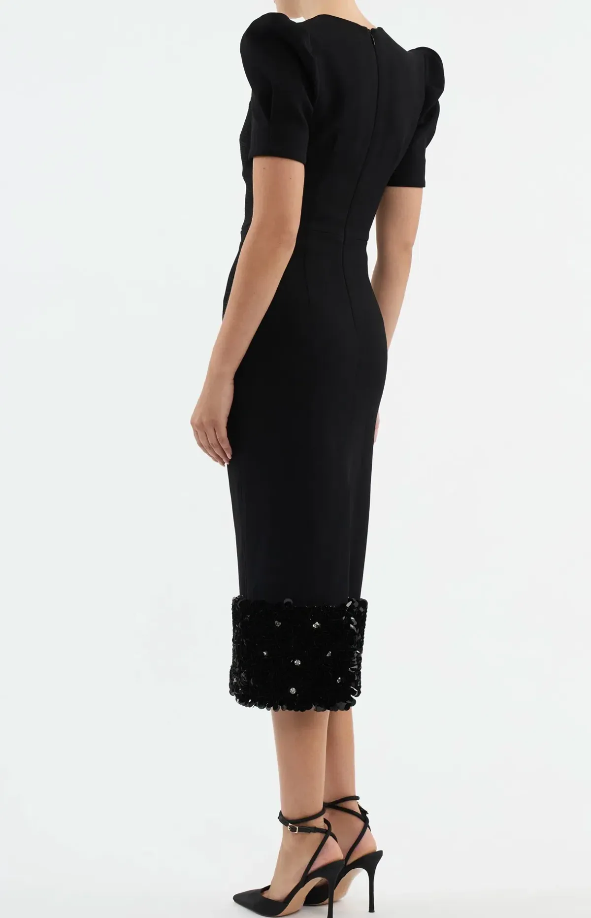 Rebecca Vallance Elaine Midi Dress Black Size 8 - Image 3