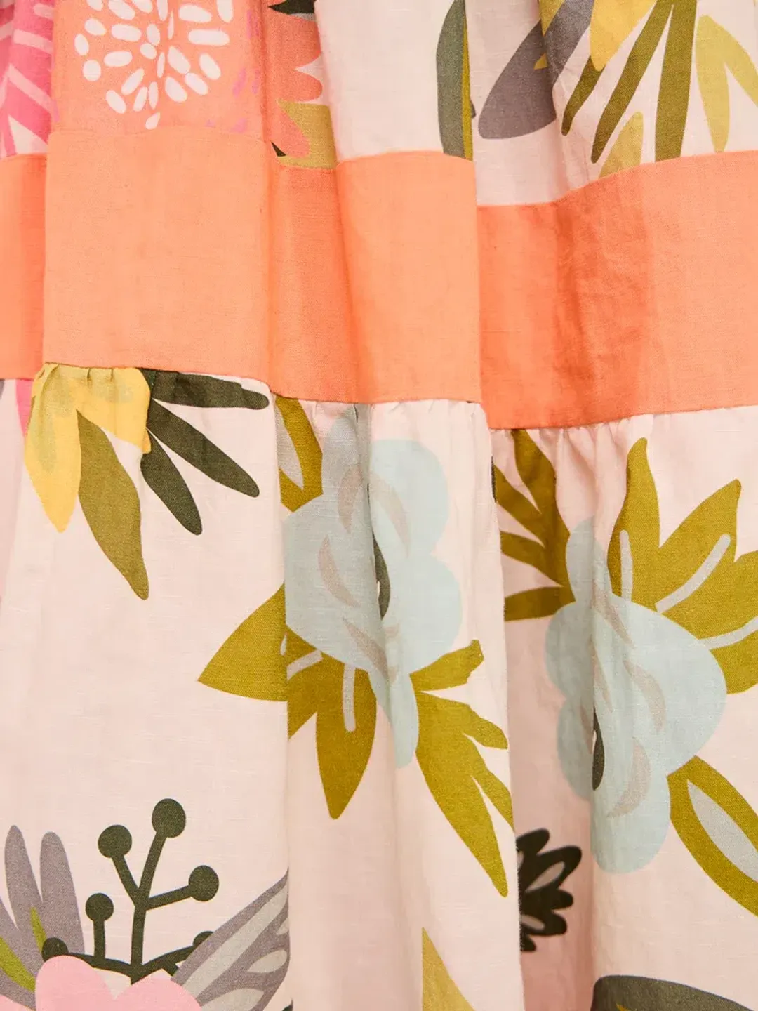 By Nicola Monet Tiered Maxi Dress In Potpourri/Melon Size 10 for rent on The Volte - main image