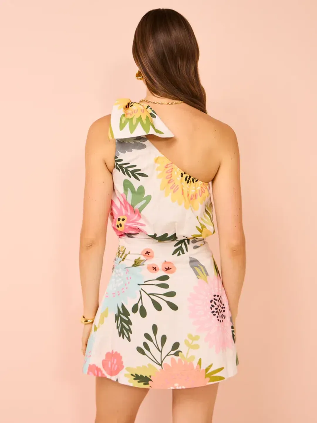 By Nicola Amelie One Shoulder Mini Dress In Potpourri Size 10 for rent on The Volte - main image