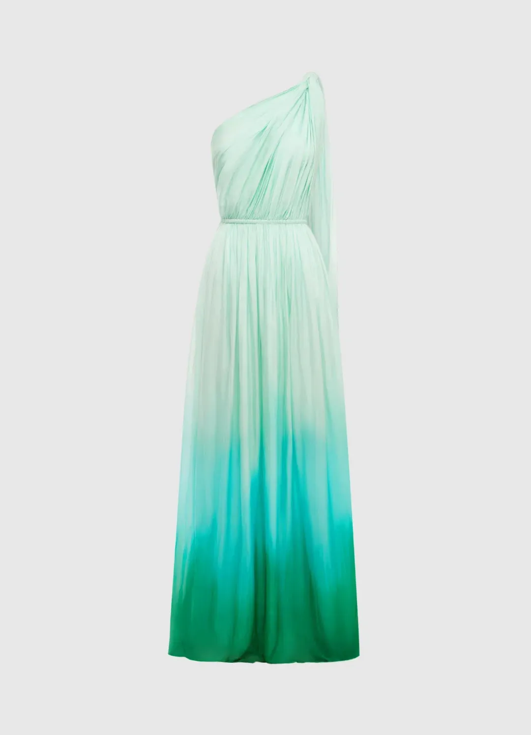 Leo Lin Adriana One Shoulder Maxi Dress Ombre Turquoise Size 14 for rent on The Volte - main image