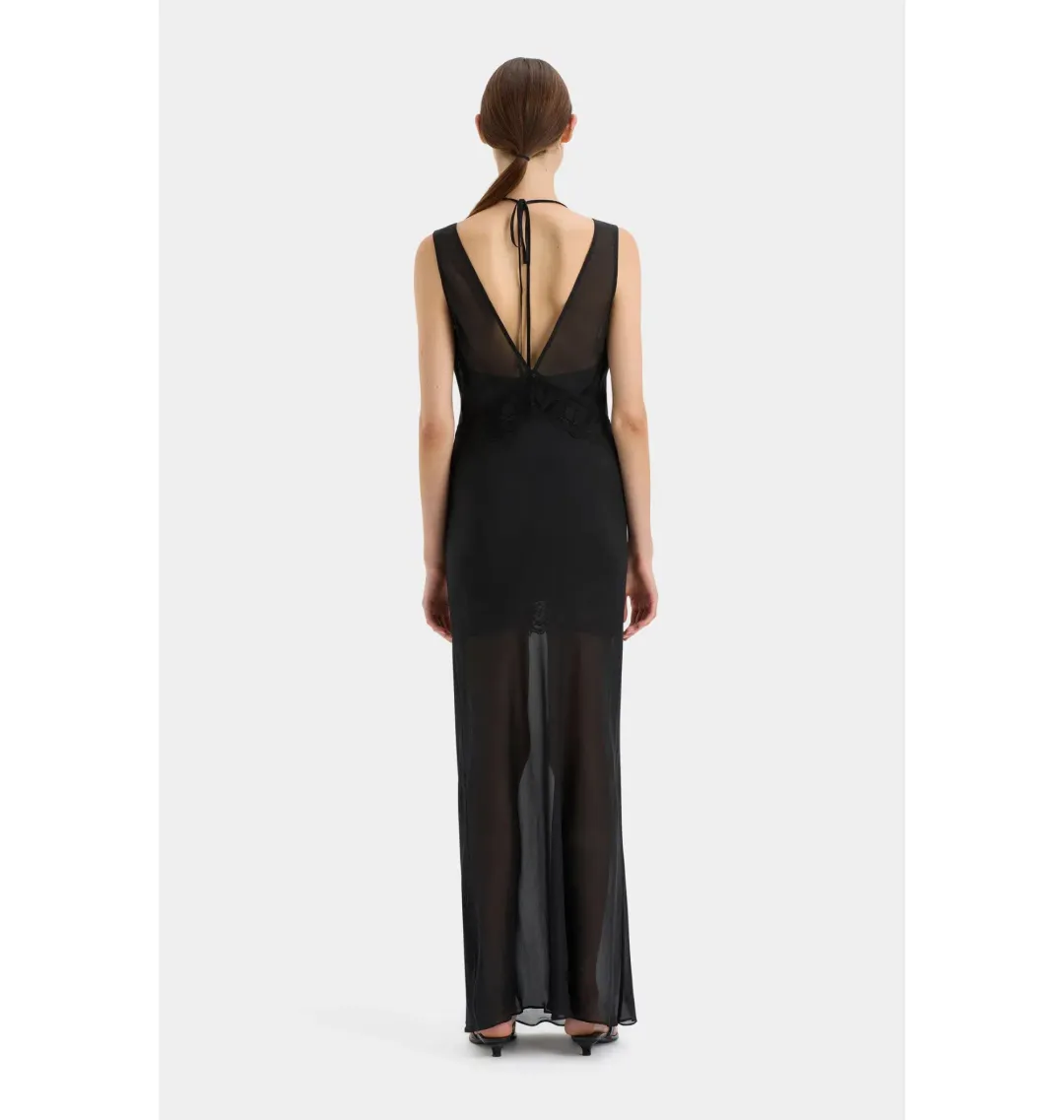 Sir the Label Avellino Lace Layered Dress Black Size AU 14 for rent on The Volte - main image