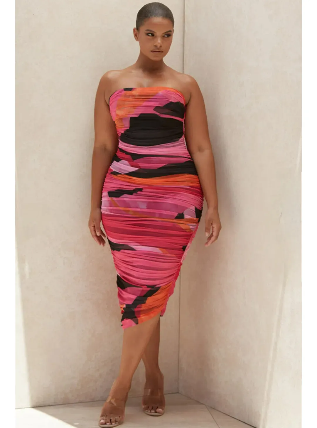 House of CB Sasha Midi Dress Multi Size L / AU 12 for rent on The Volte - main image