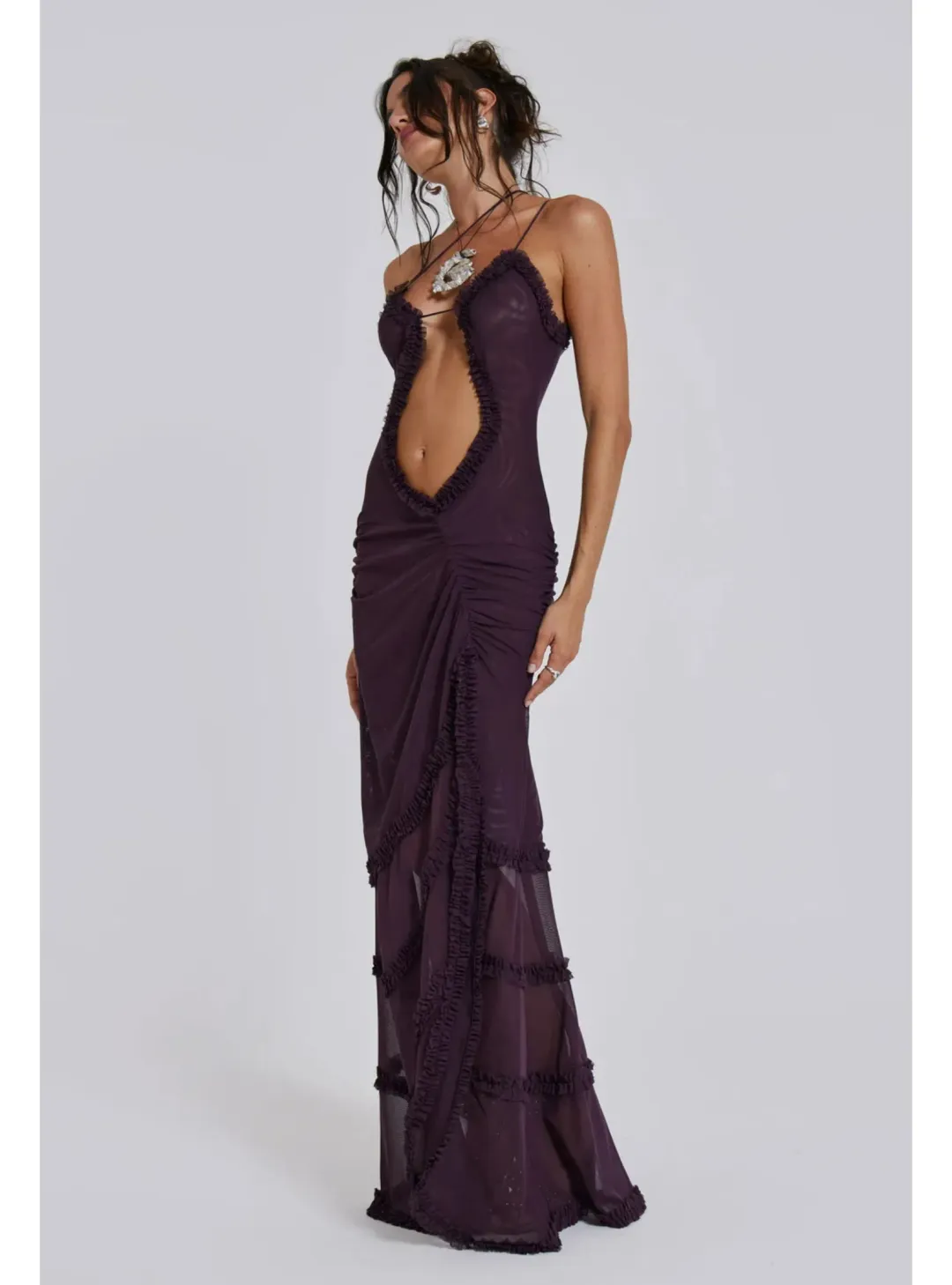 Jaded London Fatale Maxi Dress in Dusk Size AU 6 for rent on The Volte - main image