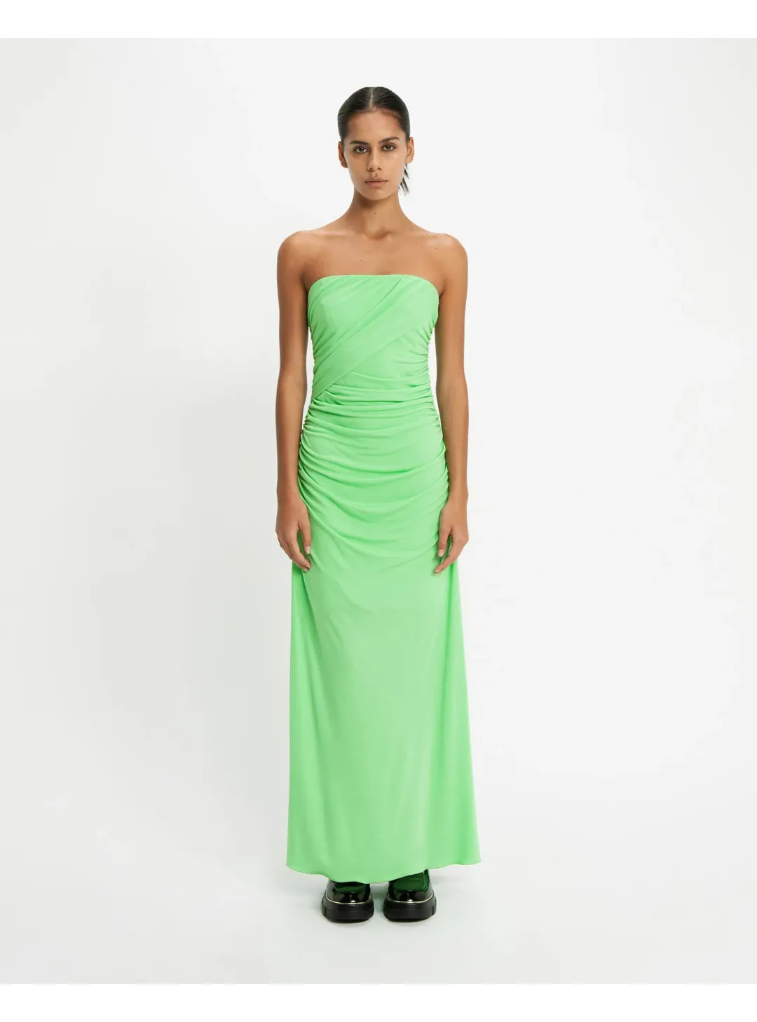 Cue Jersey Bandeau Gown Summer Green Size AU 10 for rent on The Volte - main image