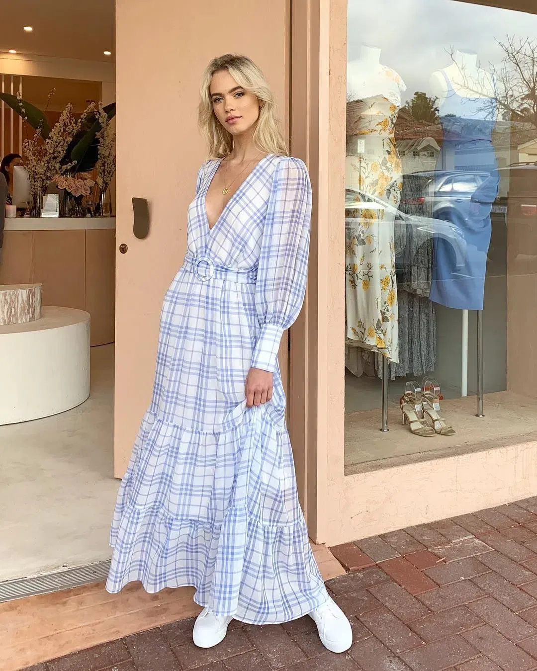 Bec & Bridge Alexa Long Sleeve Midi Dress Print Size 8 for rent on The Volte - main image