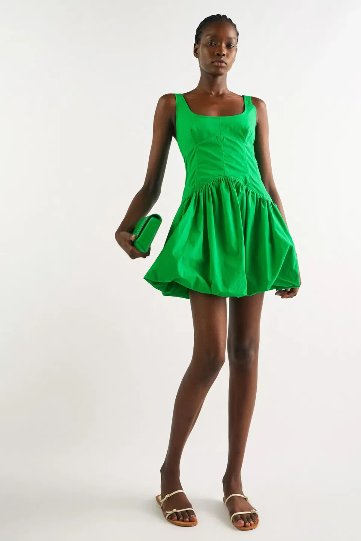 Oroton Short Tie Back Bow Dress Jewel Green Size 8 - Image 1
