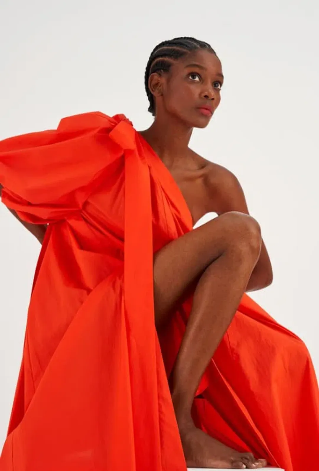 Oroton One Shoulder Bow Maxi Dress True Red 14 for rent on The Volte - main image