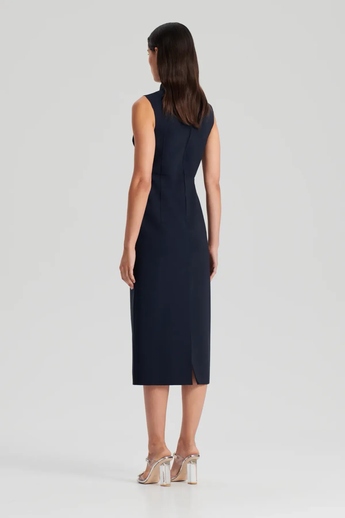 Scanlan Theodore Scuba Pencil Midi Dress Navy Size 10 - Image 3