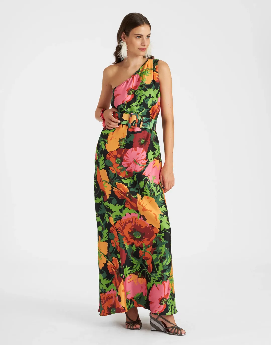 La Double J Roy Wonderland One Shoulder Dress Floral Size 8 for rent on The Volte - main image
