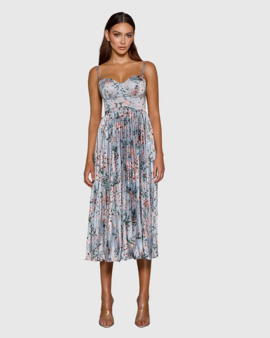 Elle Zeitoune Milan Dress Blue Floral Size AU 14 for rent on The Volte - main image