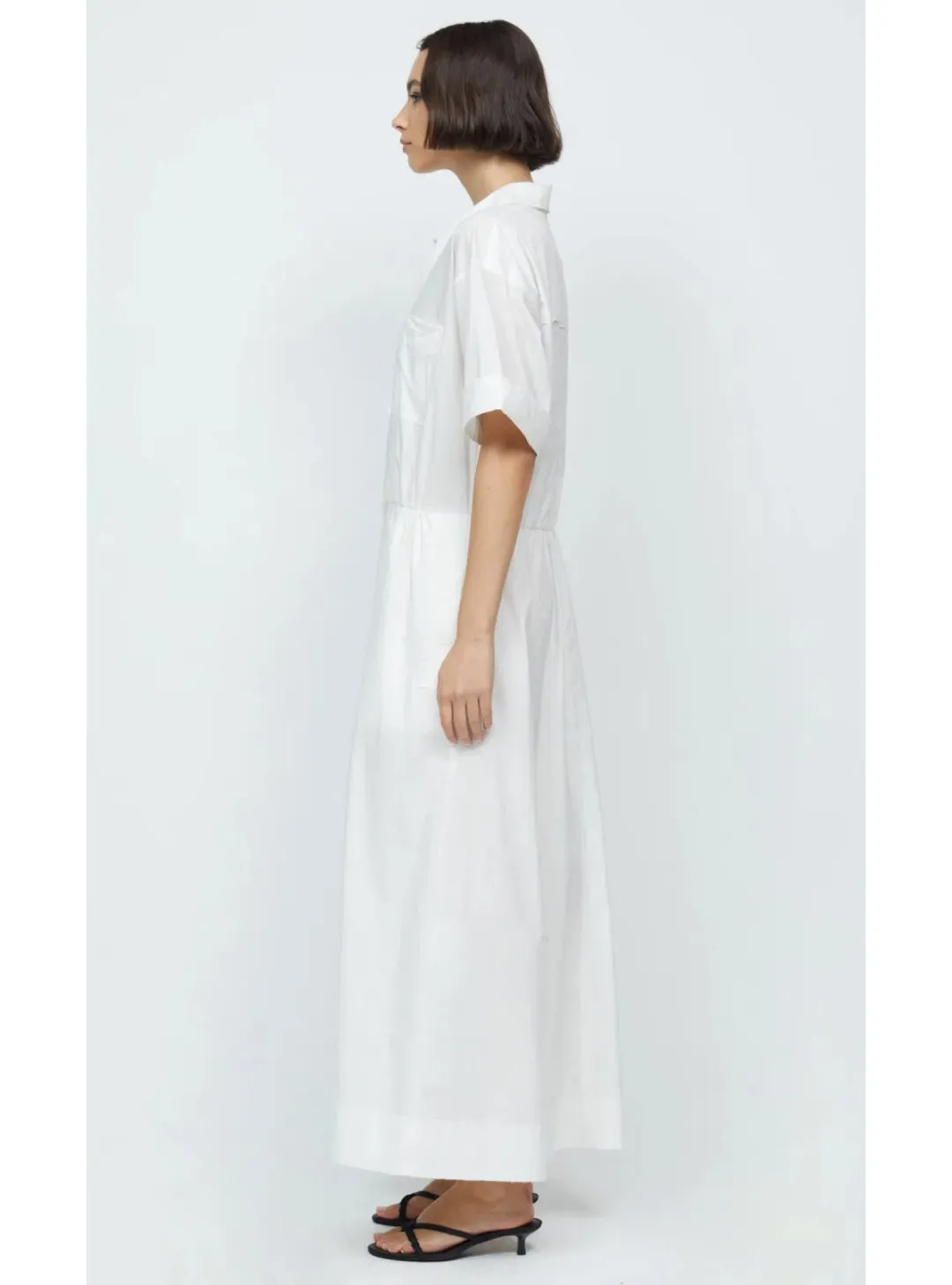 Bec & Bridge Lenna Maxi Shirt Dress Ivory Size AU 10 for rent on The Volte - main image