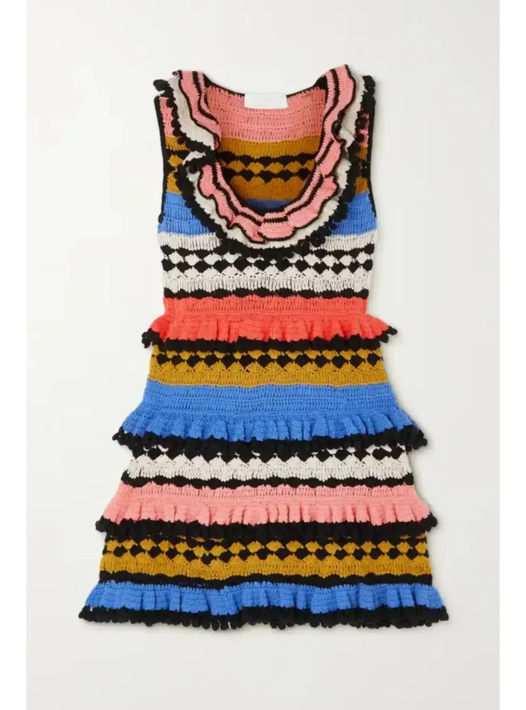 Zimmermann Tiggy Frill Mini Dress Navy Multi Size 2 / AU 12  for rent on The Volte - main image