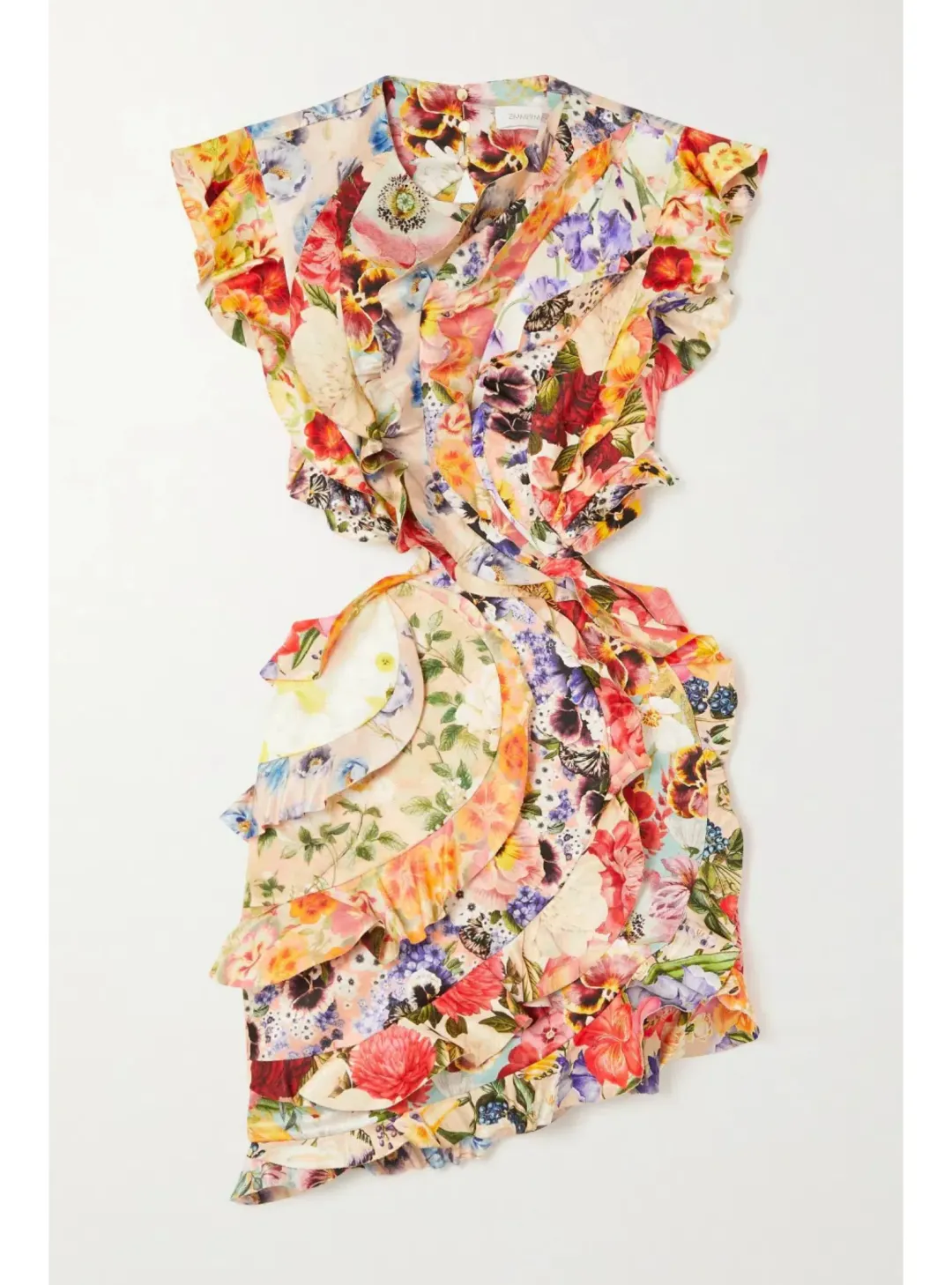 Zimmermann Wonderland Frill Mini Dress Patchwork Paisley Size 1 / AU 10  for rent on The Volte - main image