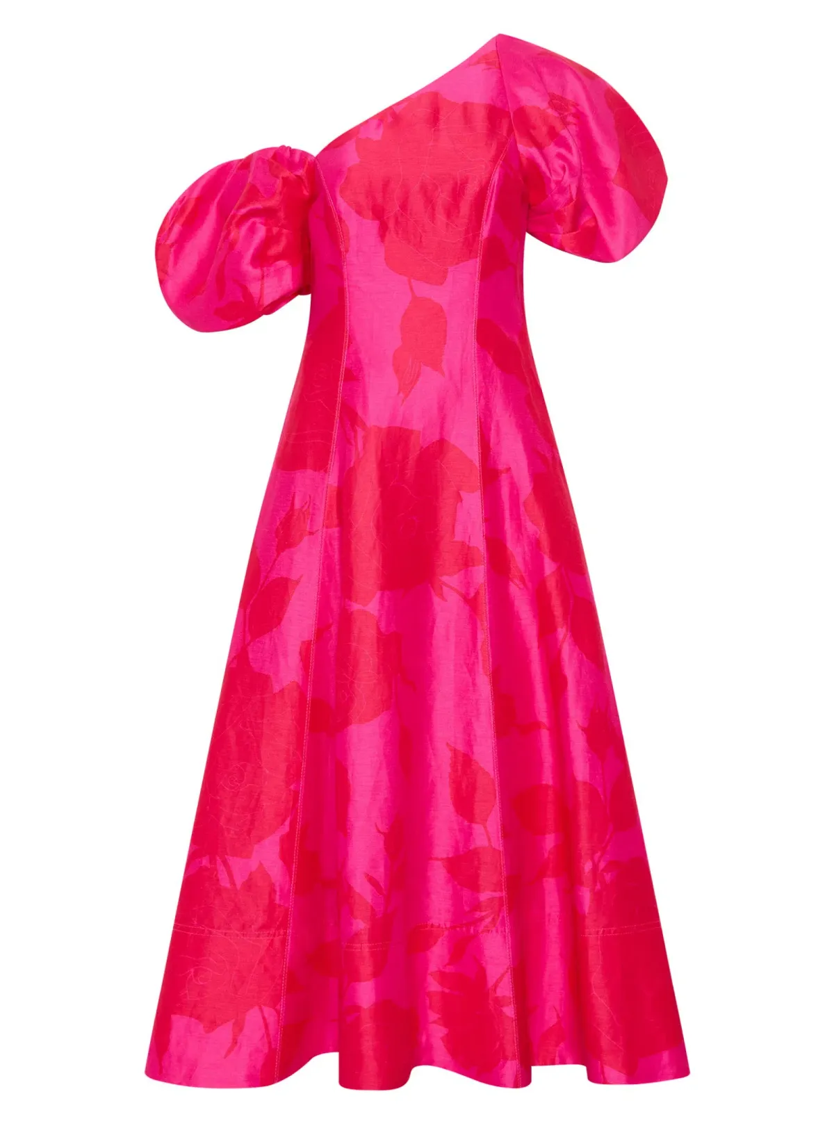 Aje Arista Tulip Sleeve Midi Dress Fluorescent Rose Size AU 10  - Image 5
