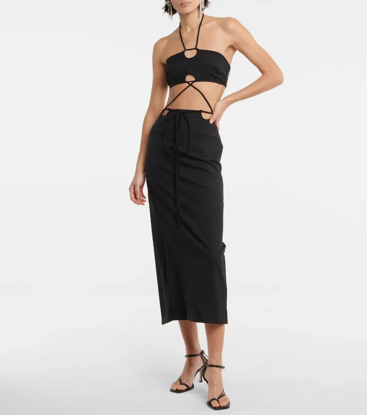 Christopher Esber  Disconnect Halter Tie Dress Black Size 12 AU - Image 1