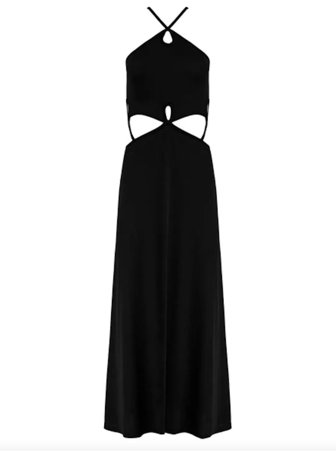 Christopher Esber Looped Cutaway Sleeveless Dress Black  Size 14 AU for rent on The Volte - main image