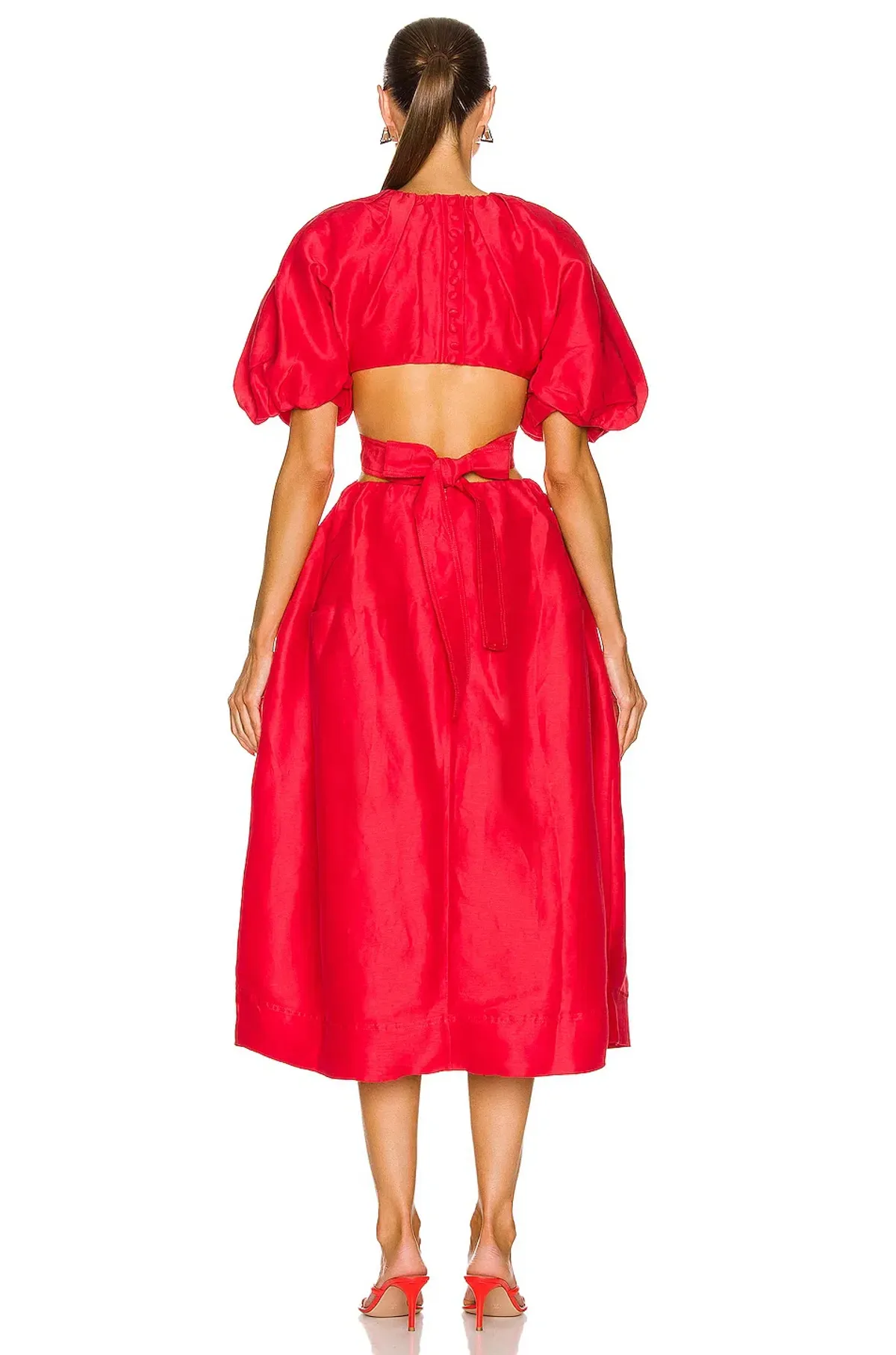 Aje Mimosa Cut-out Midi Dress Scarlet Red Size 6 - Image 6
