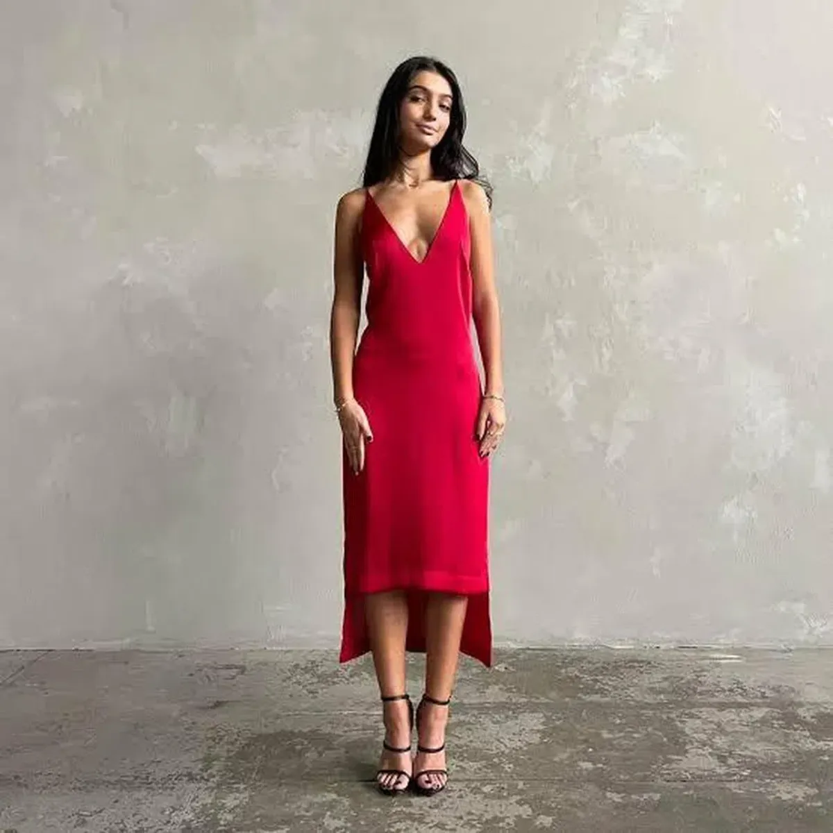 Dion Lee Fine Line Cami Slip Dress Red Size 8 - Image 5