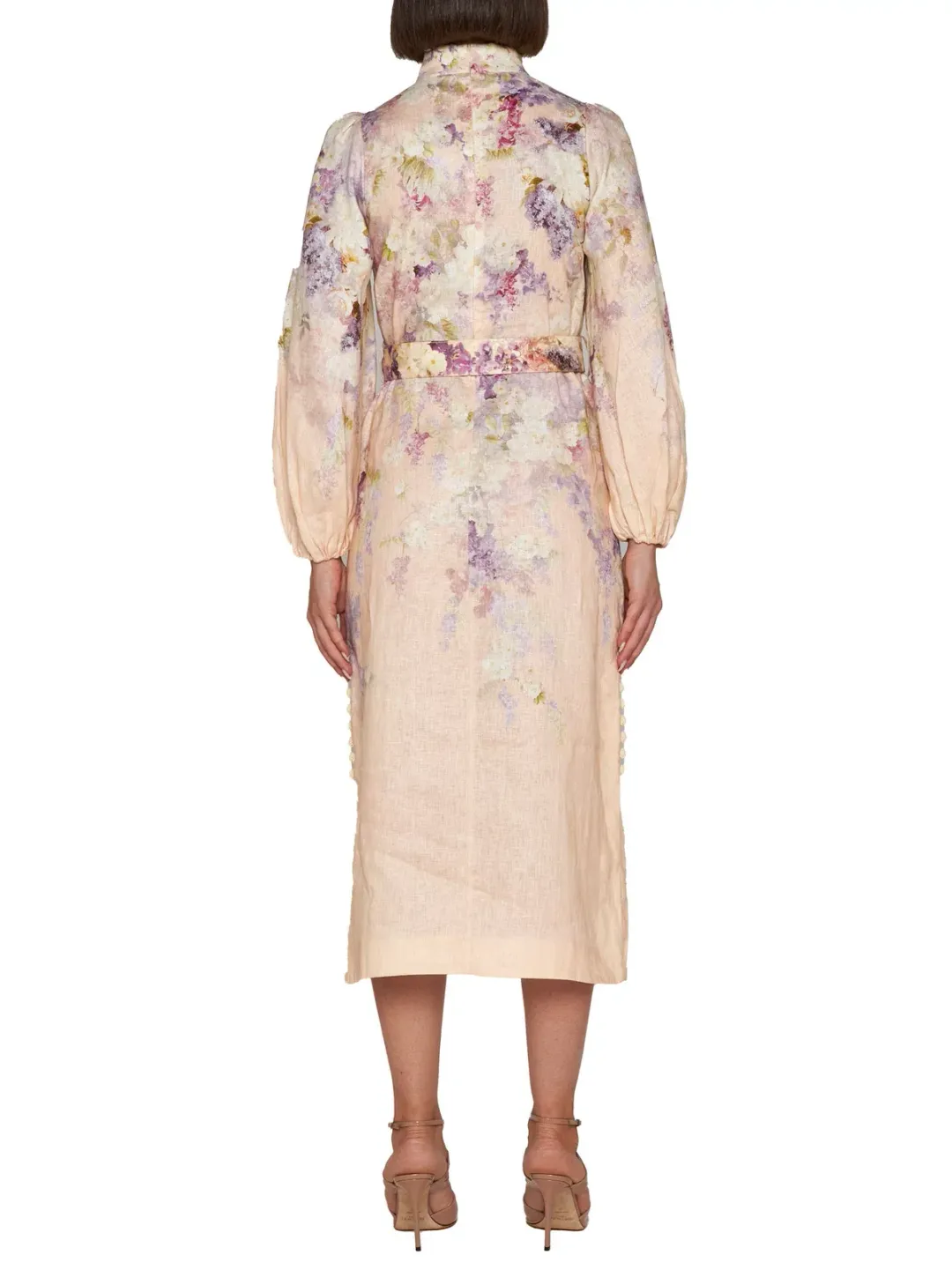 Zimmermann Lyrical Buttoned Midi Dress in Dreamy Floral Size 1/ AU 10 for rent on The Volte - main image