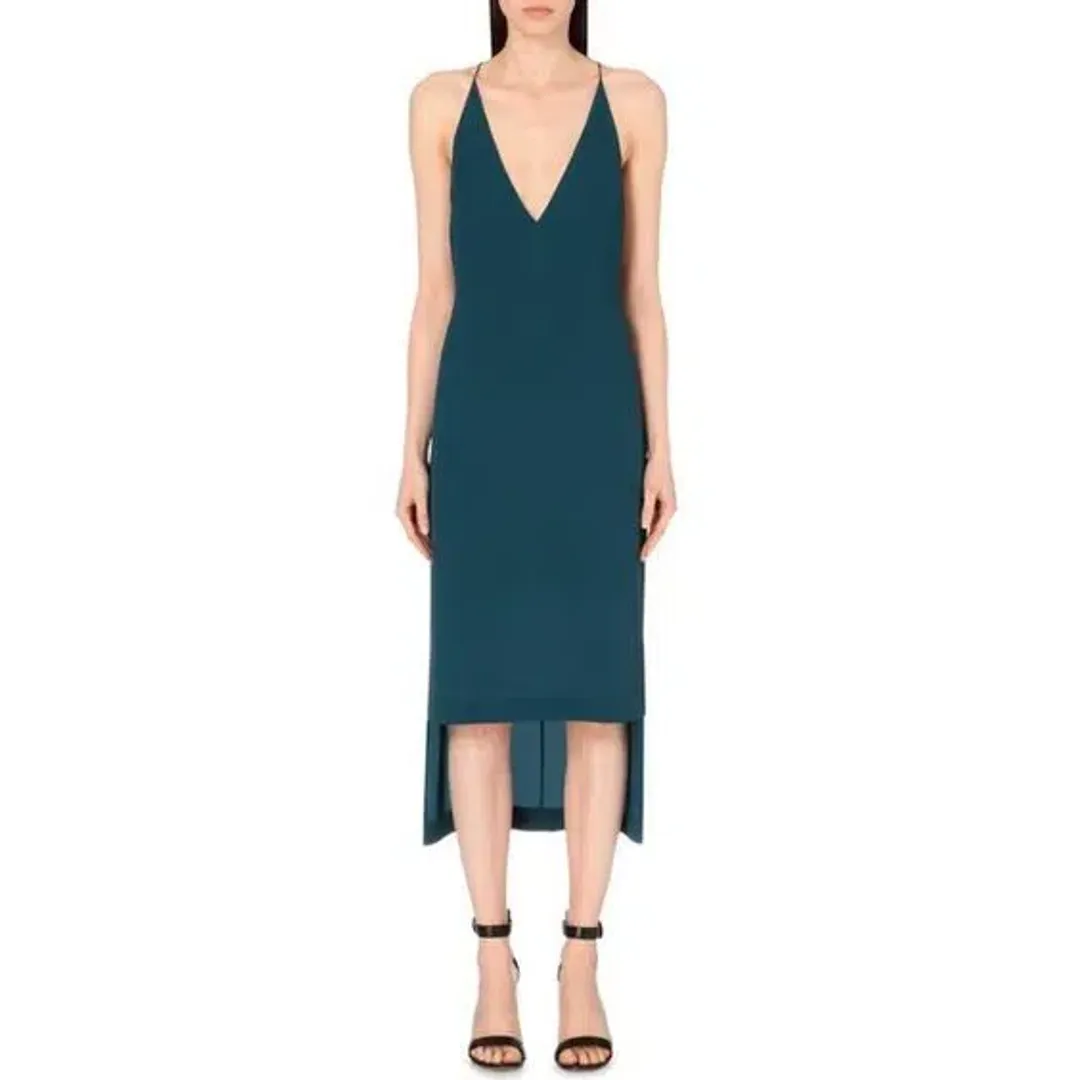 Dion Lee Fine Line Cami Slip Dress in Emerald Size 6 for rent on The Volte - main image
