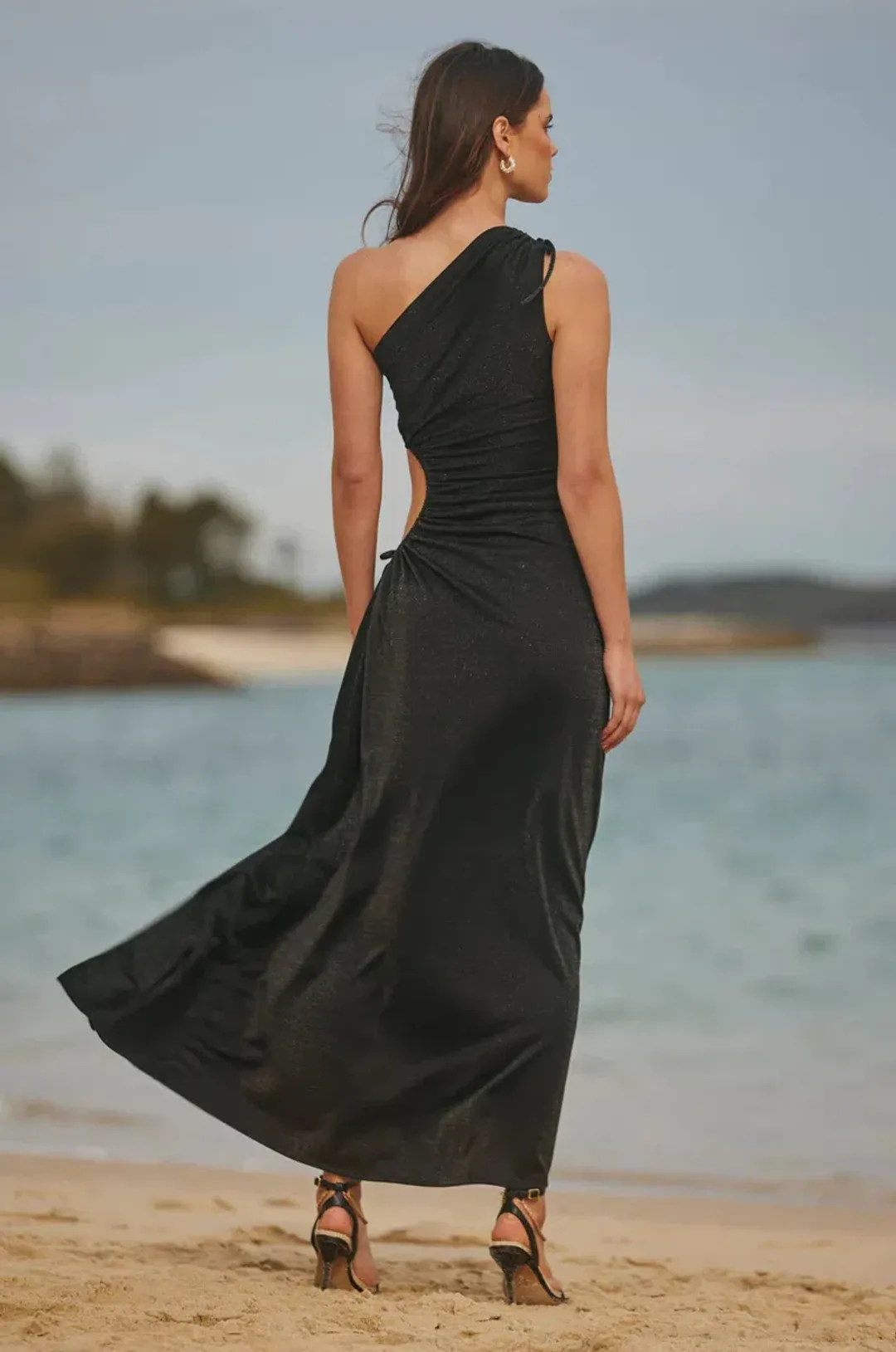 Sonya Moda Nour Shimmer Dress Black Size 8 for rent on The Volte - main image