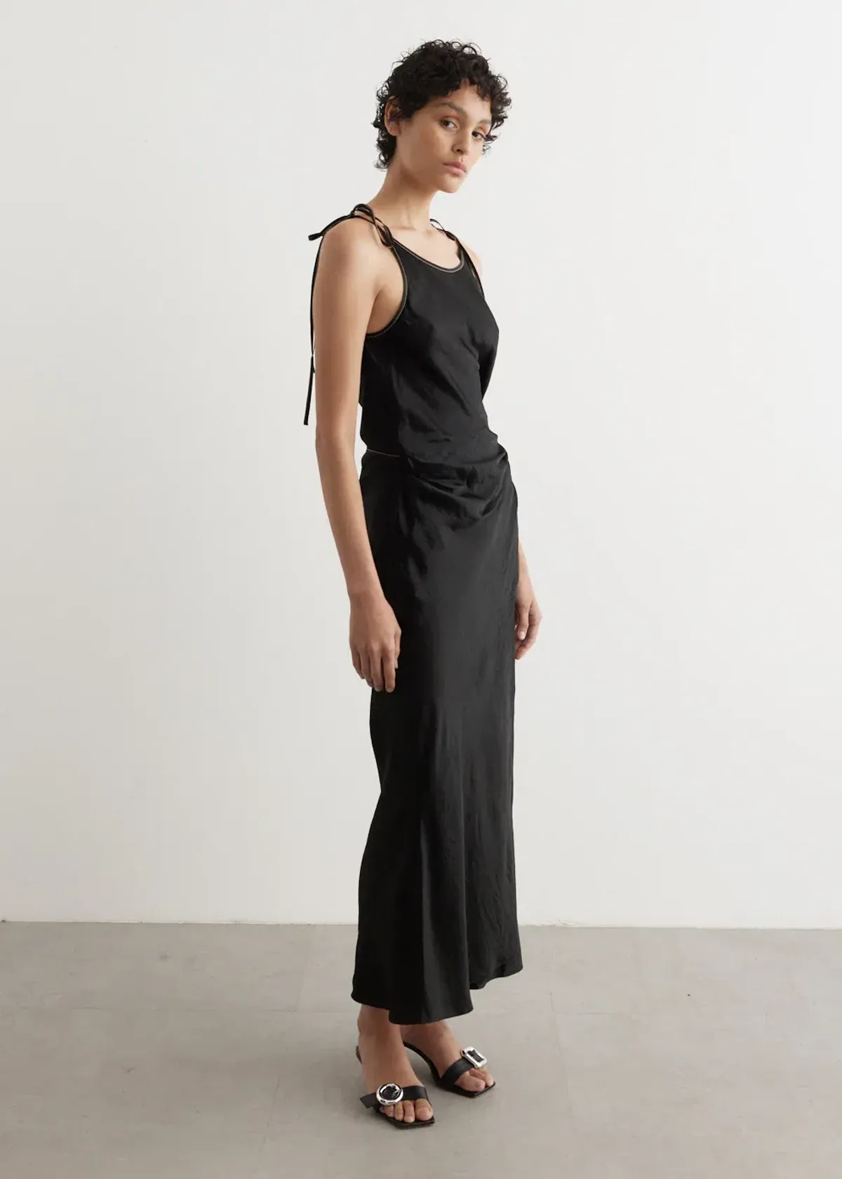 Acne Studios Dayla Text Satin Dress Black Size 12 - Image 3